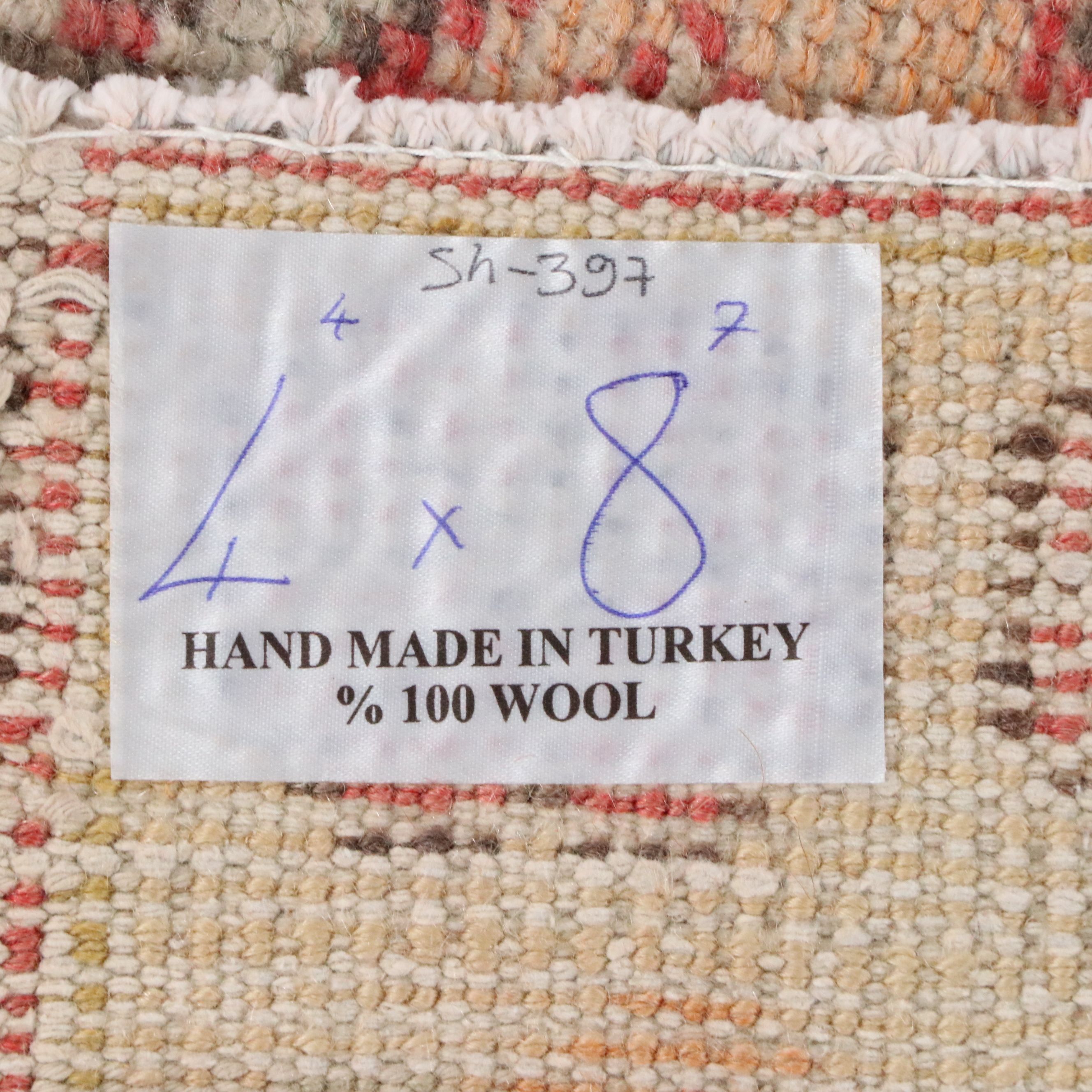 4'5 x 8'8 Hand-Knotted Turkish Oushak Area Rug