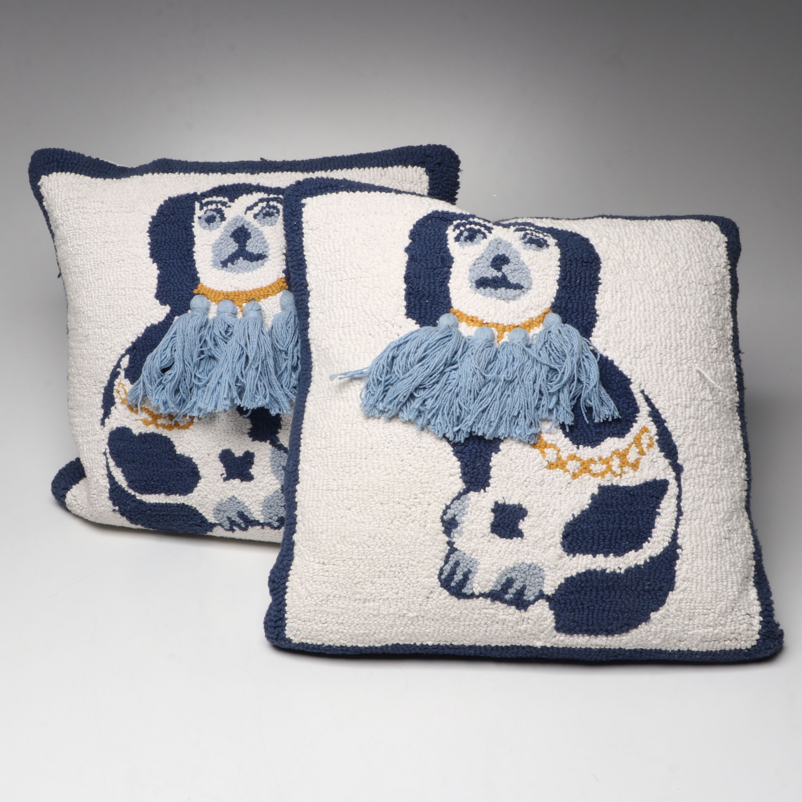 Two's Company "Staffordshire" Throw Pillows with Staffordshire Style Spaniels