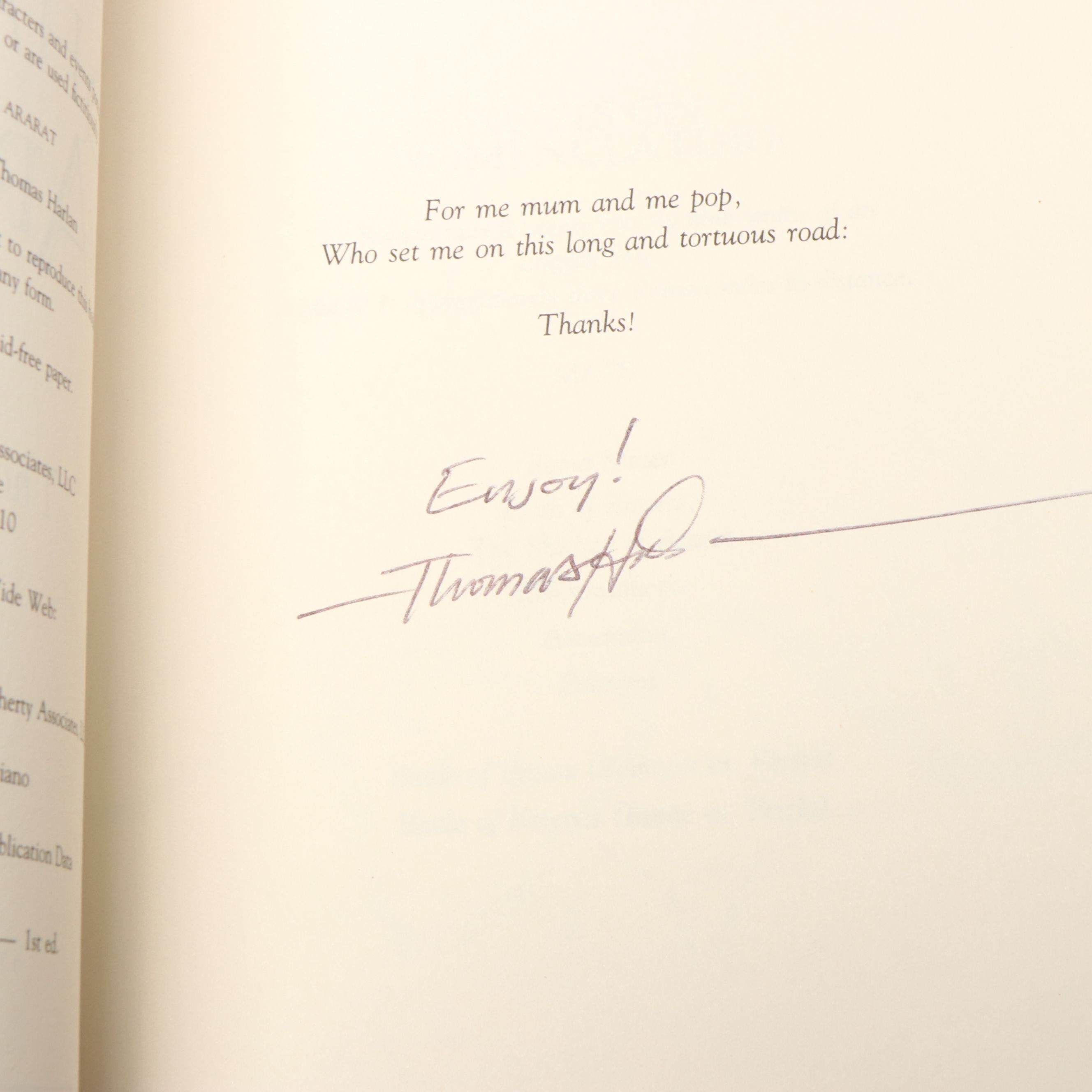 Signed First Printing "The Shadow of Ararat" by Thomas Harlan and More