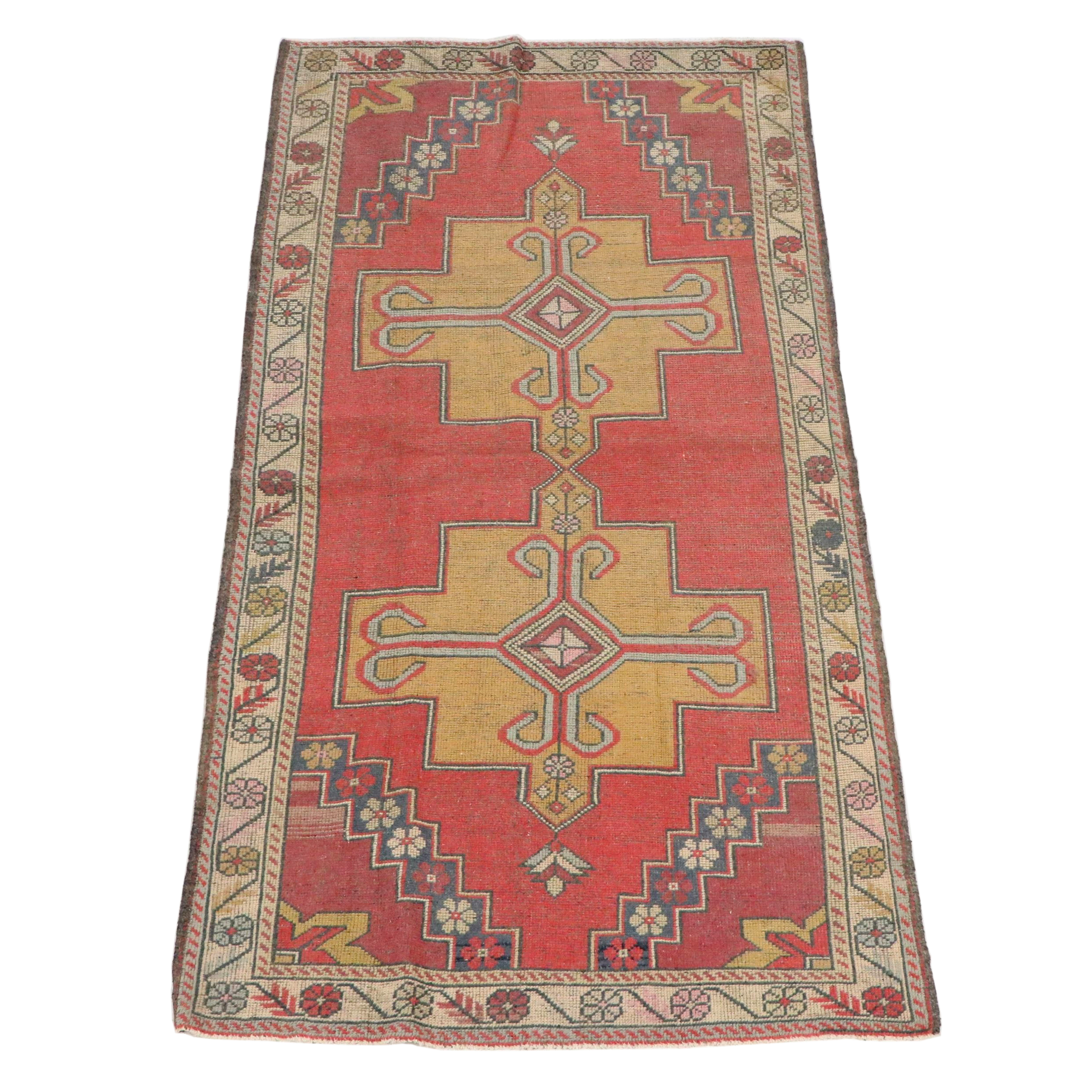 4'4 x 8'7 Hand-Knotted Turkish Anatolian Area Rug
