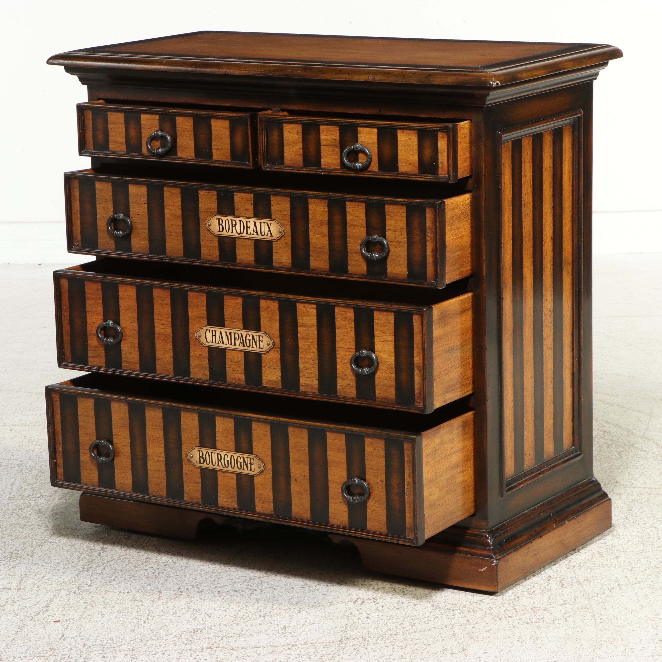 Theodore Alexander "Wine Region" Inlaid Chest of Drawers, 21st Century