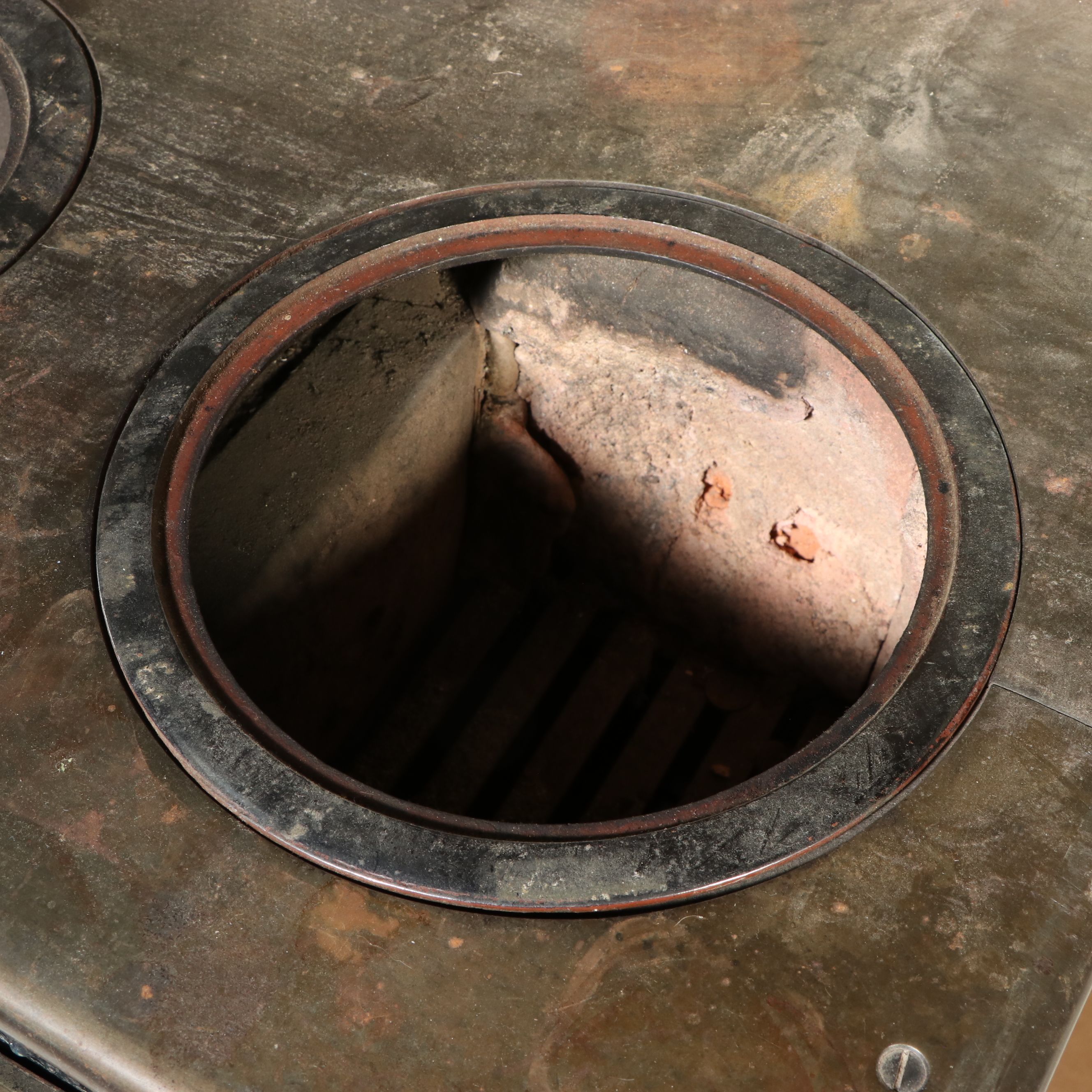 Ornate Enameled Cast Iron and Brass Cookstove, Late 19th Century