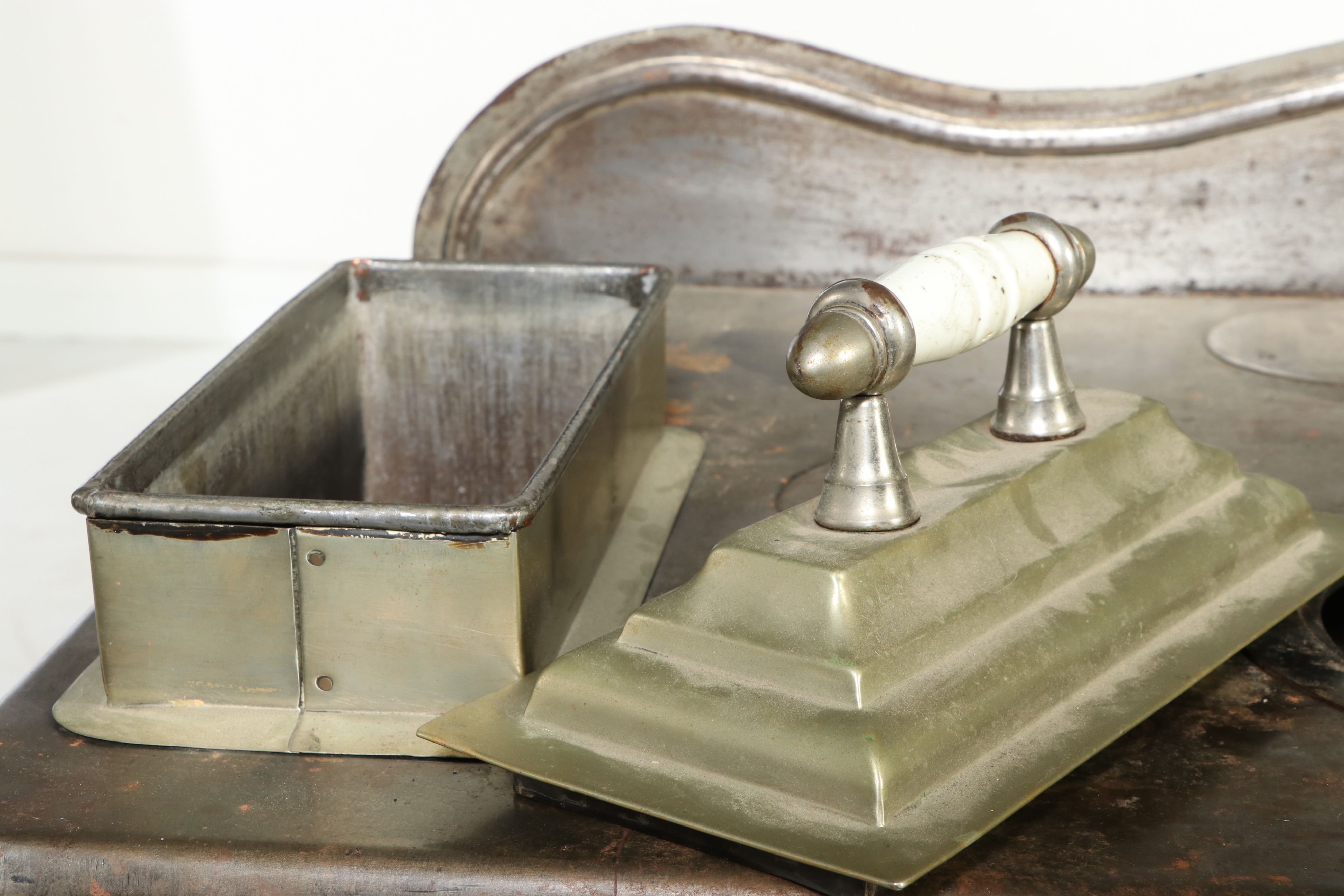 Ornate Enameled Cast Iron and Brass Cookstove, Late 19th Century
