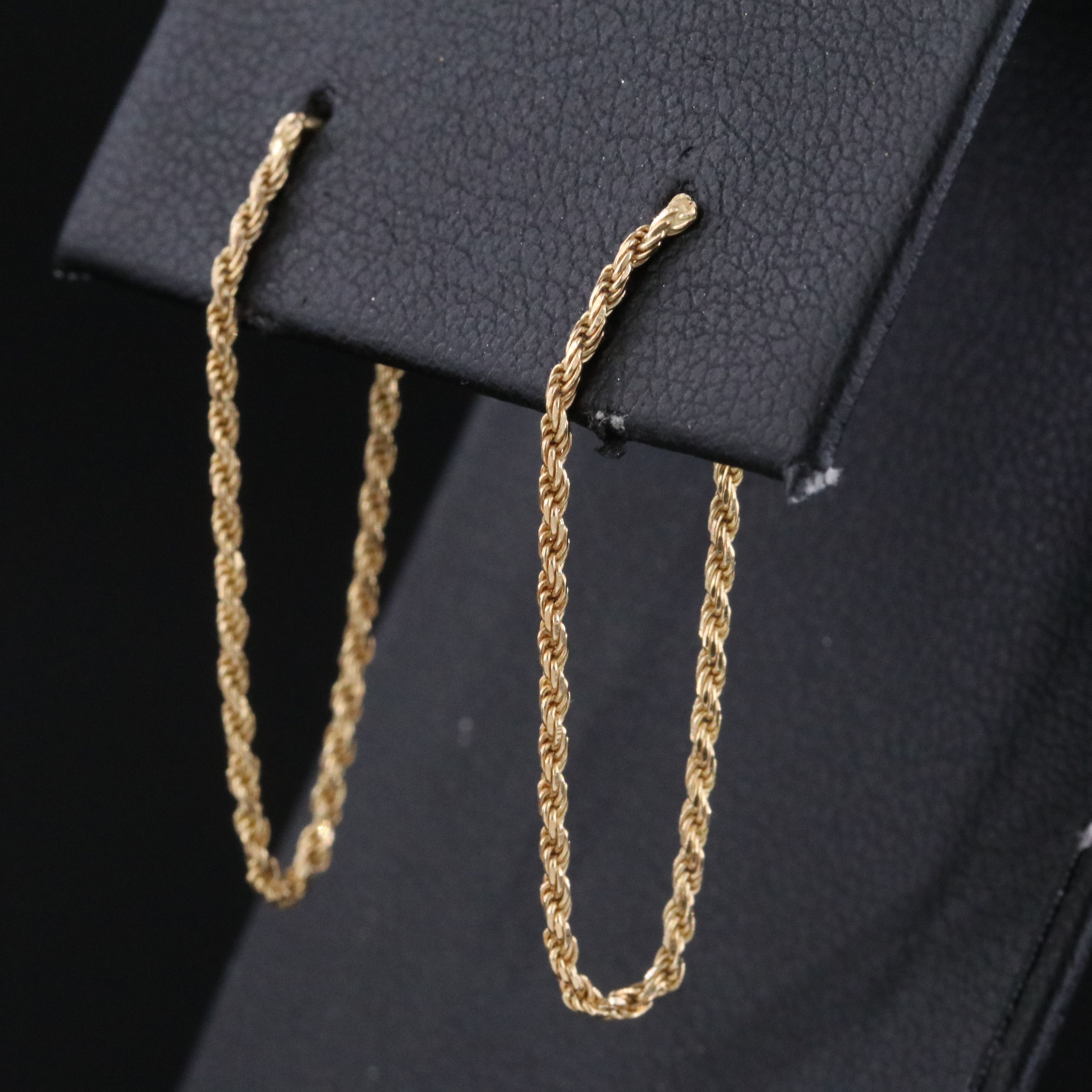 14K Rope Chain Hoop Earrings