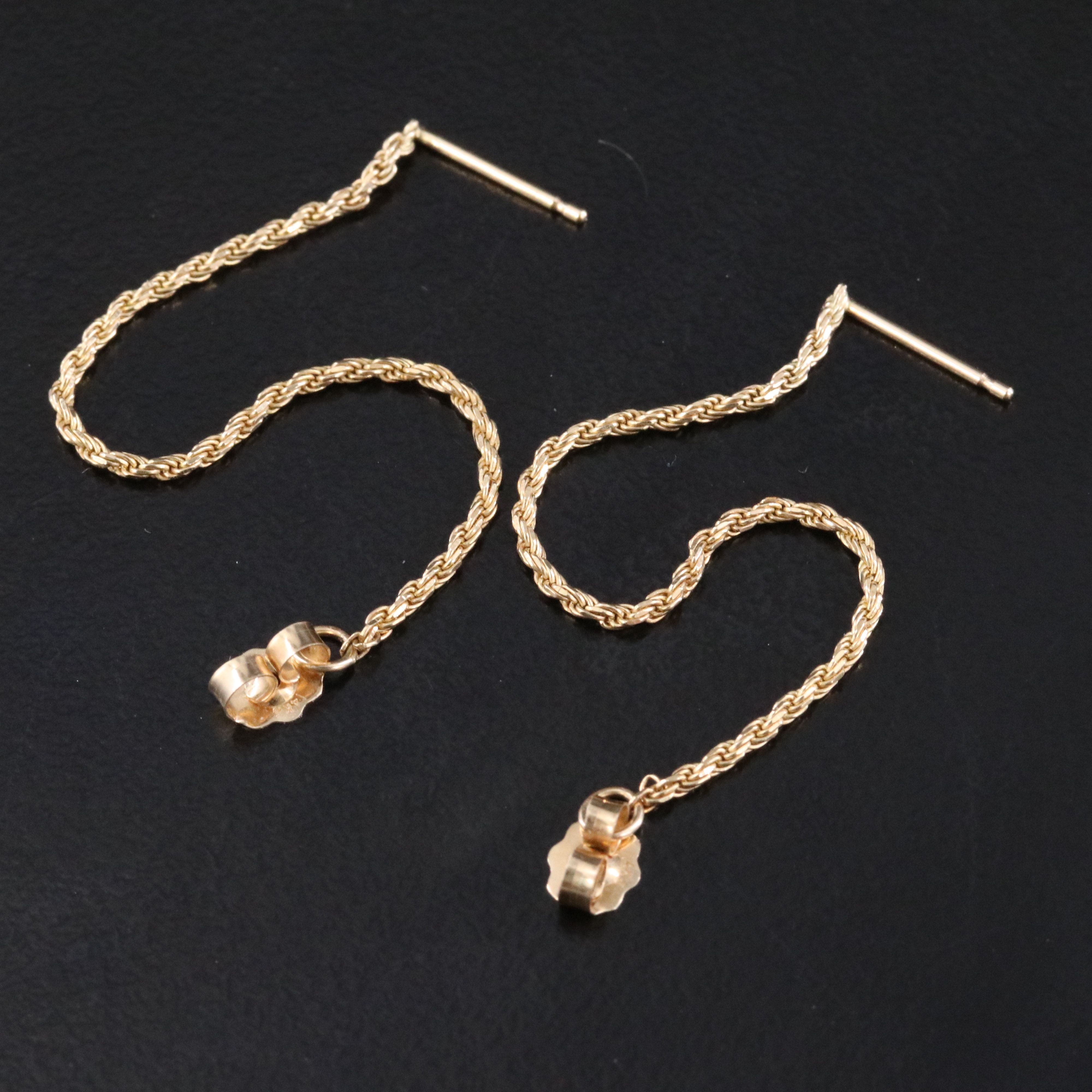 14K Rope Chain Hoop Earrings