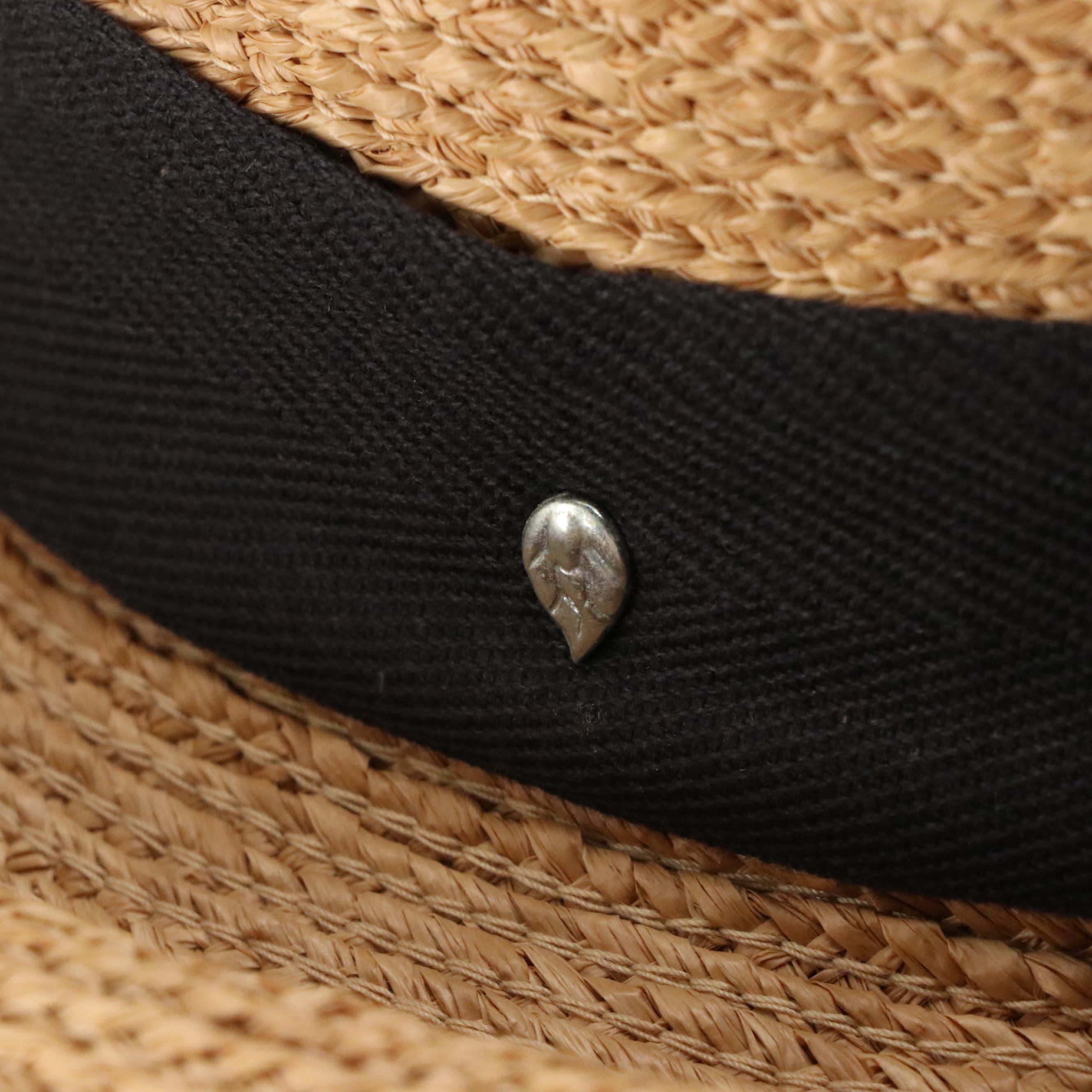 Helen Kaminski Newport Sb Wide Turn-Up Brim Hat in Woven Raffia with Box