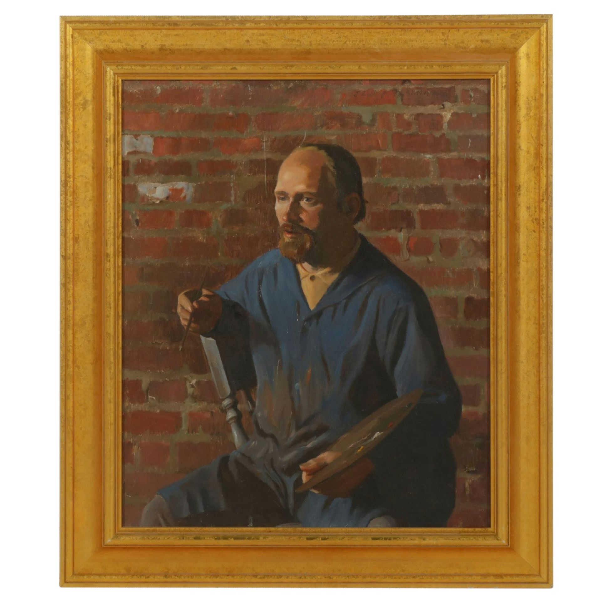 Edmund FitzGerald Portrait Oil Painting of Frank Liljegren, Late 20th Century