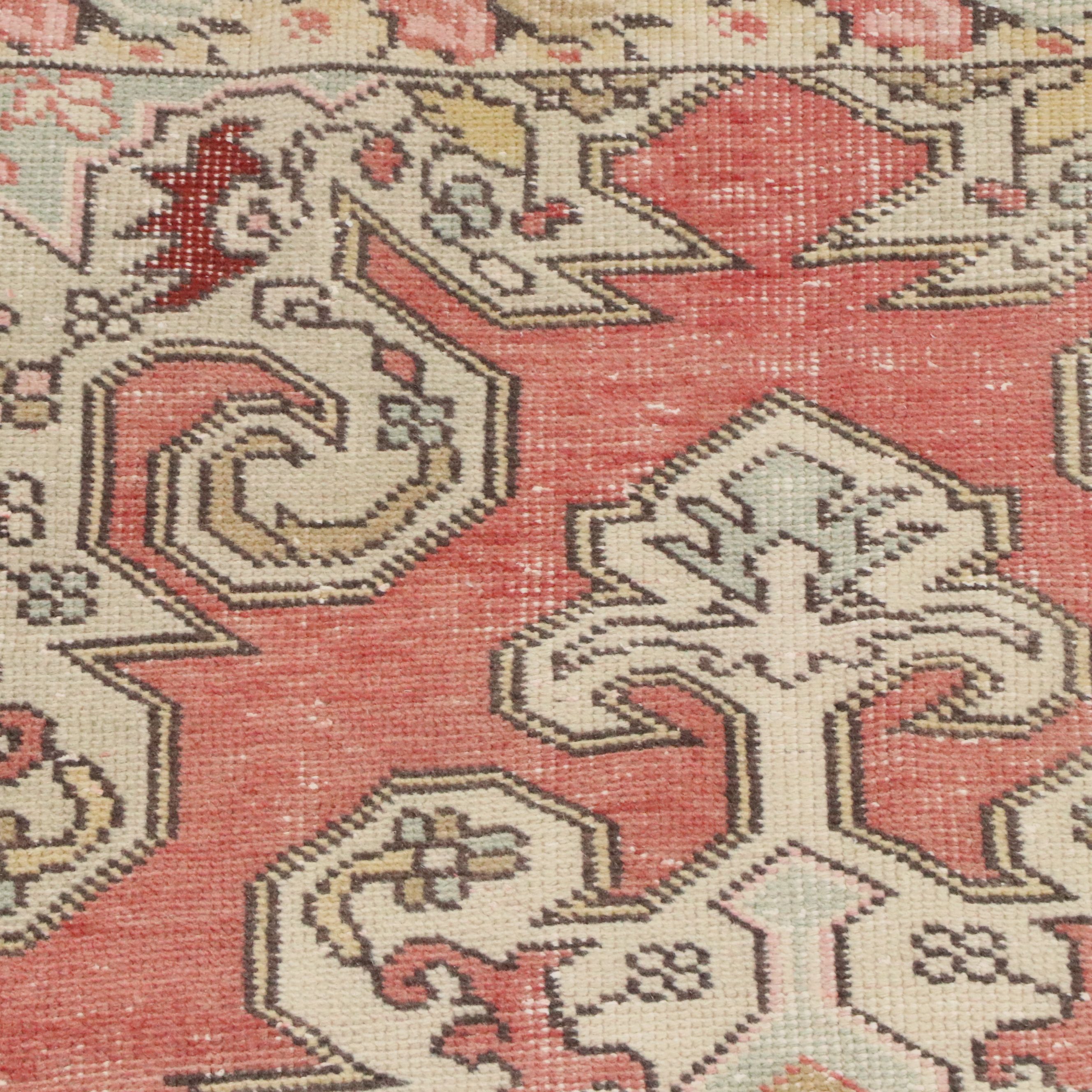 4'5 x 6'11 Hand-Knotted Turkish Oushak Area Rug