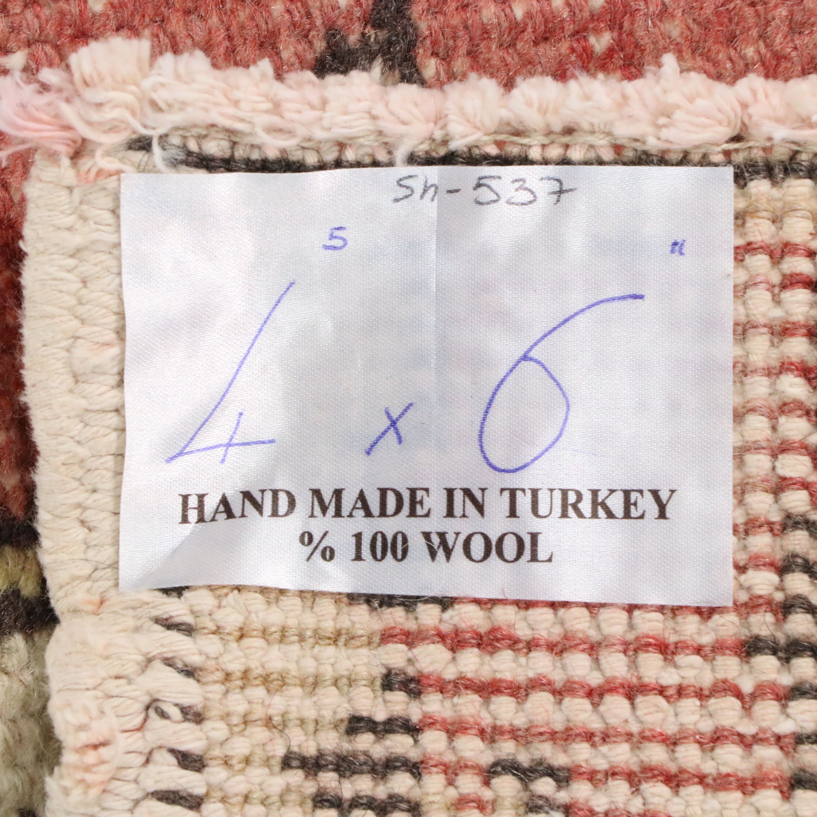 4'5 x 6'11 Hand-Knotted Turkish Oushak Area Rug