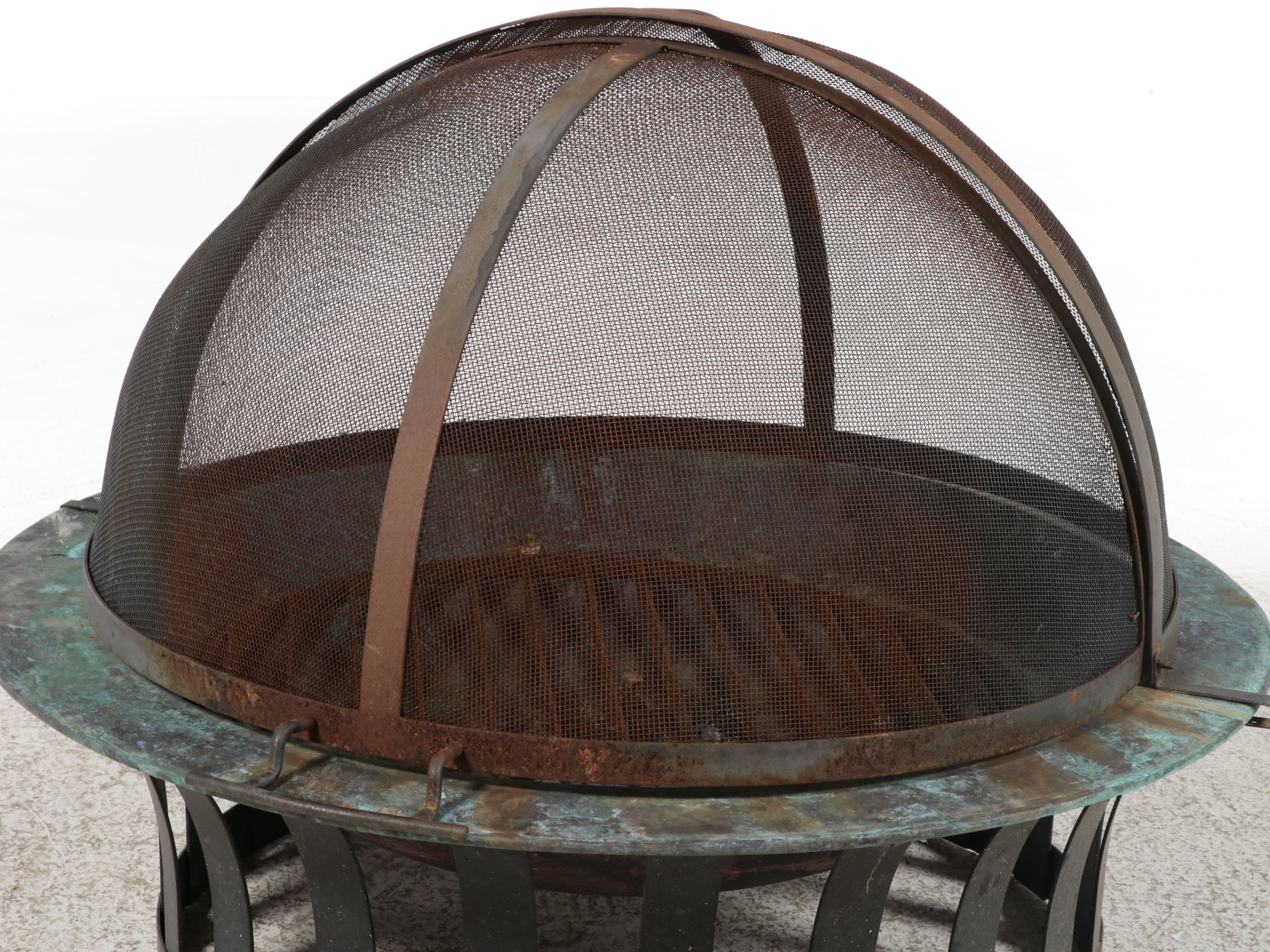 Frontgate Outdoor Fire Pit with Metal Mesh Dome