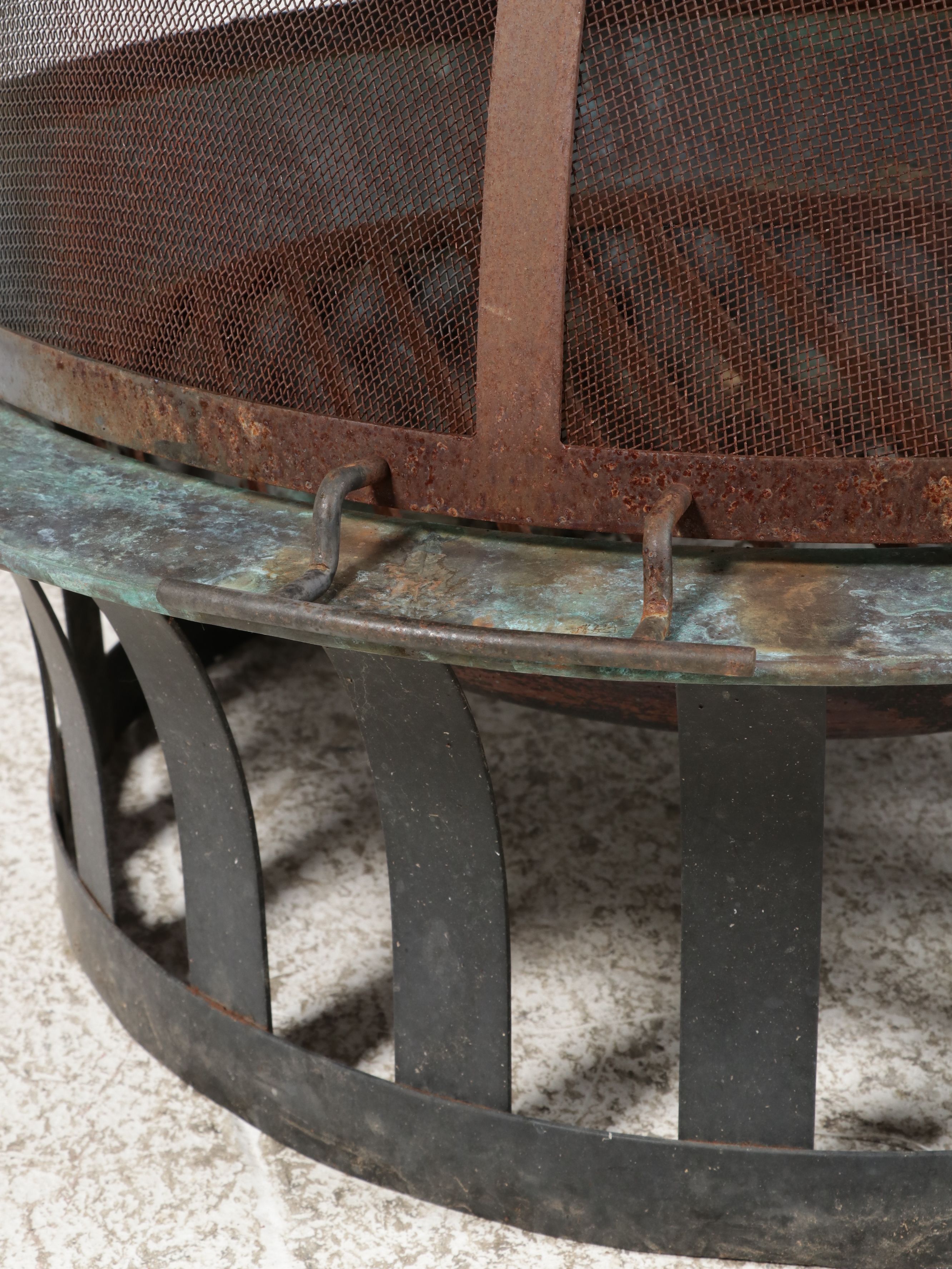 Frontgate Outdoor Fire Pit with Metal Mesh Dome