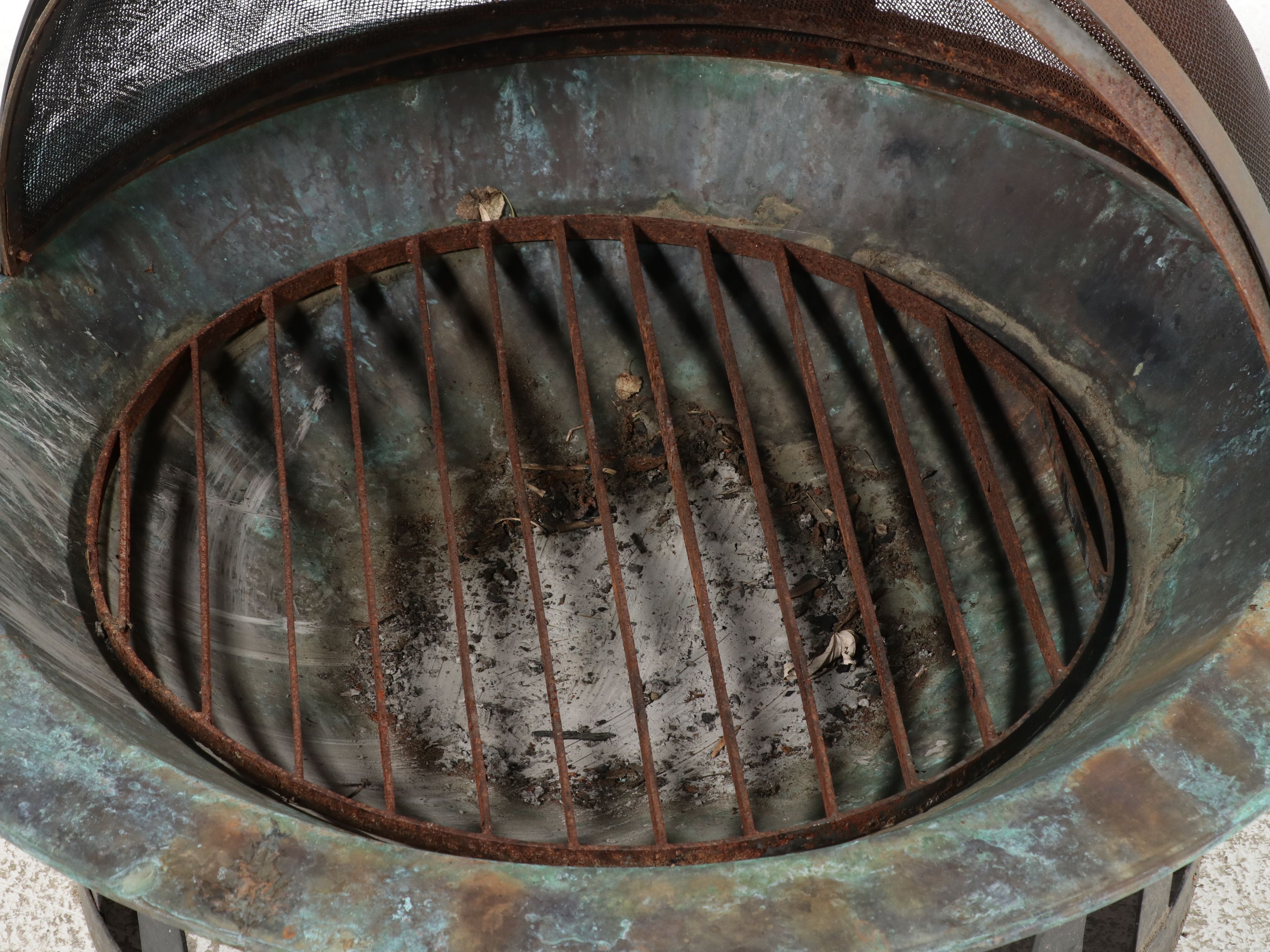 Frontgate Outdoor Fire Pit with Metal Mesh Dome