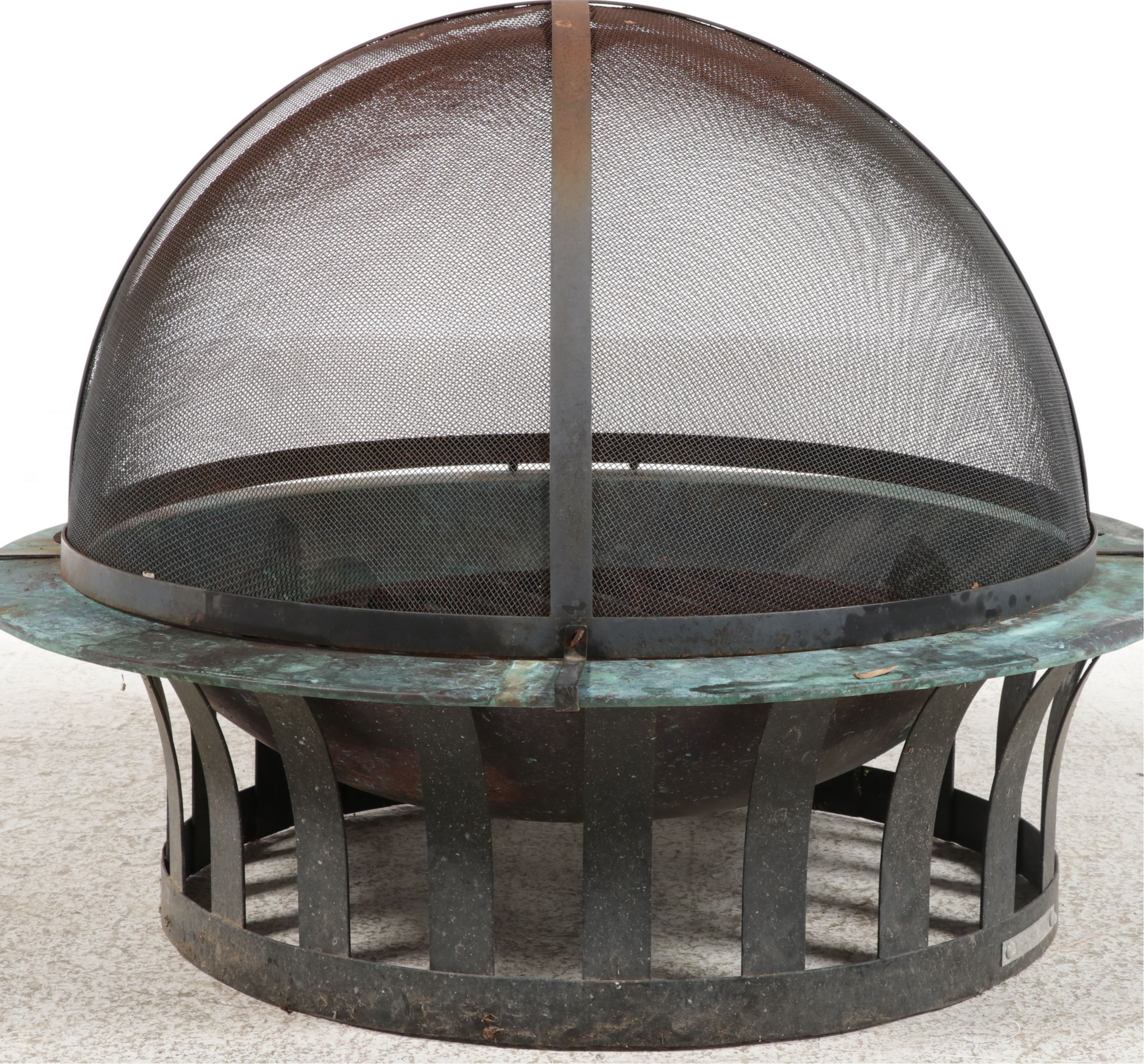 Frontgate Outdoor Fire Pit with Metal Mesh Dome