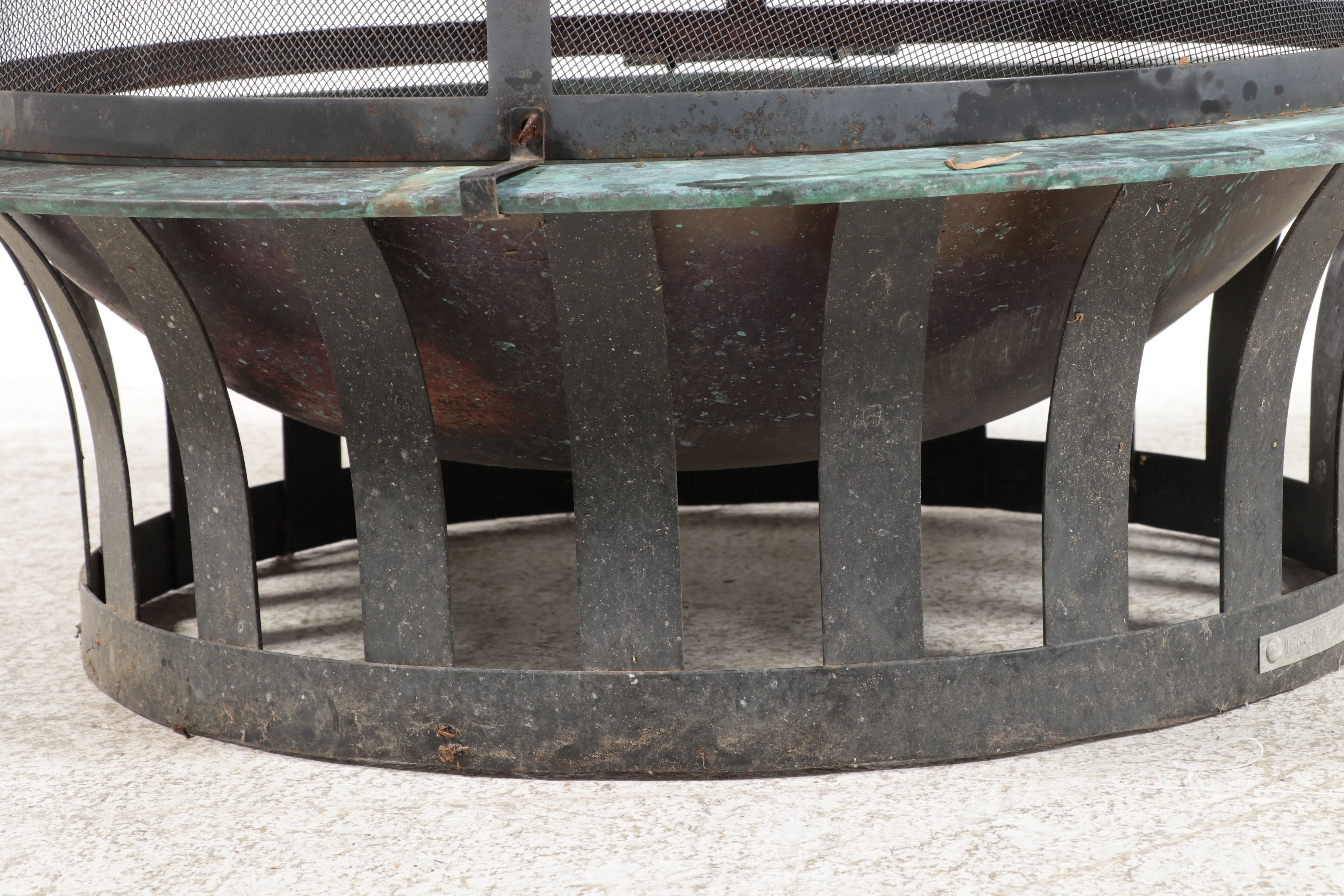 Frontgate Outdoor Fire Pit with Metal Mesh Dome