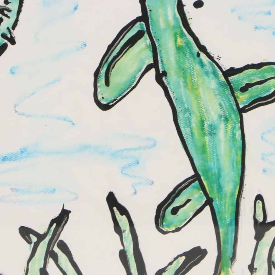 Floral Landscape Mixed Media Painting, 21st Century | EBTH