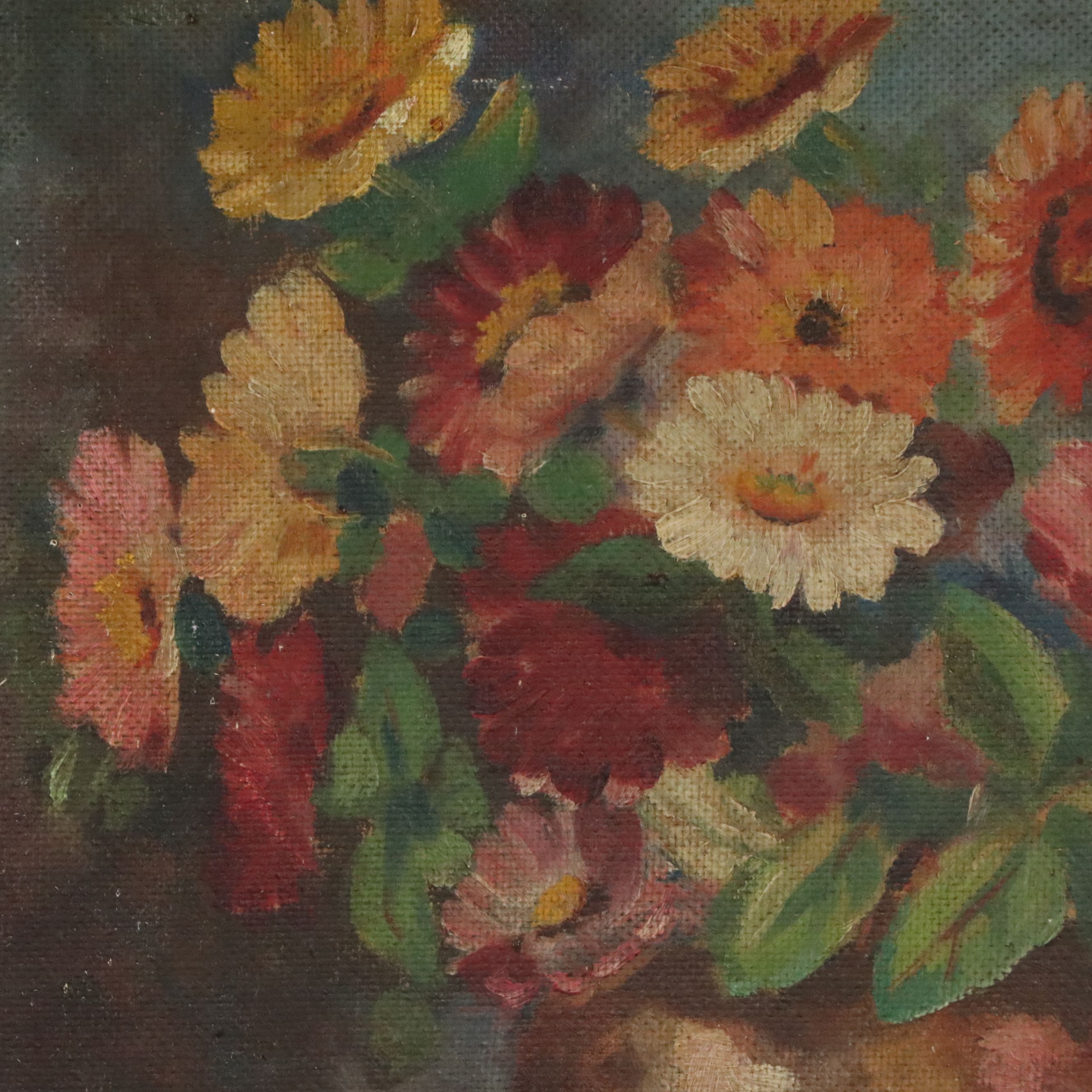 C. Huston Floral Oil Painting, Late 19th to Early 20th Century