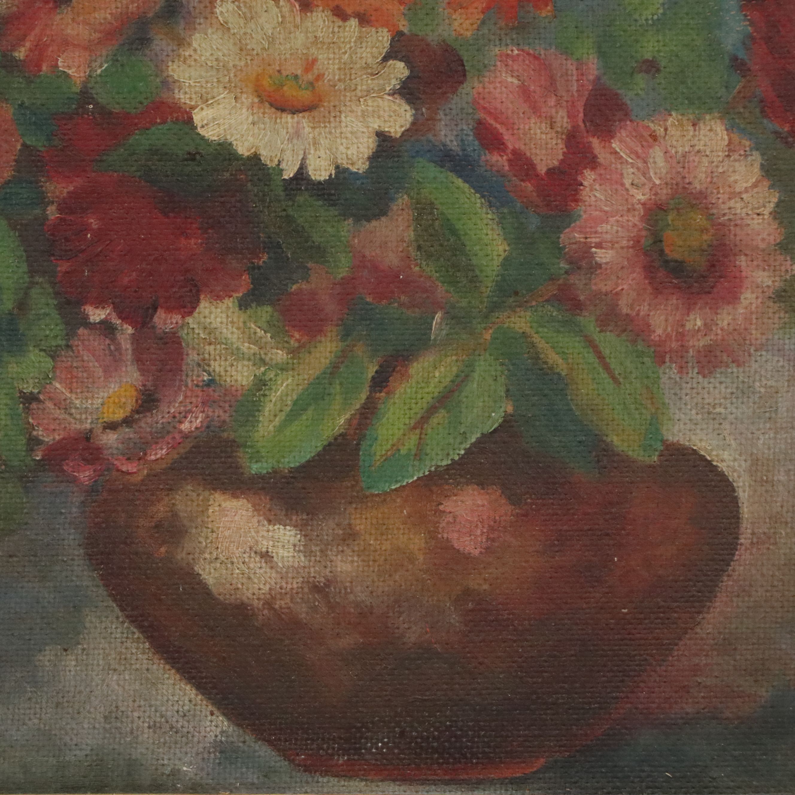 C. Huston Floral Oil Painting, Late 19th to Early 20th Century