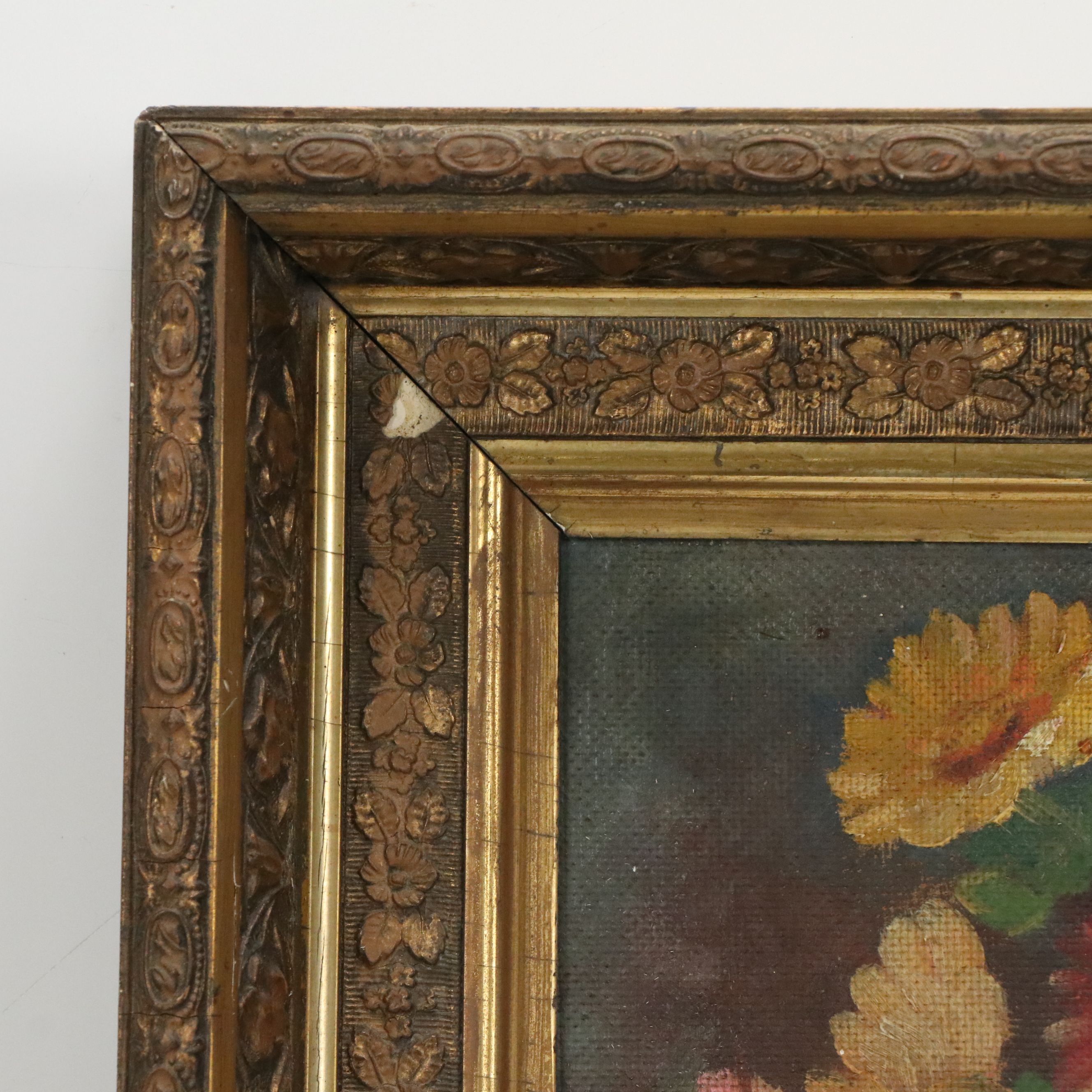 C. Huston Floral Oil Painting, Late 19th to Early 20th Century