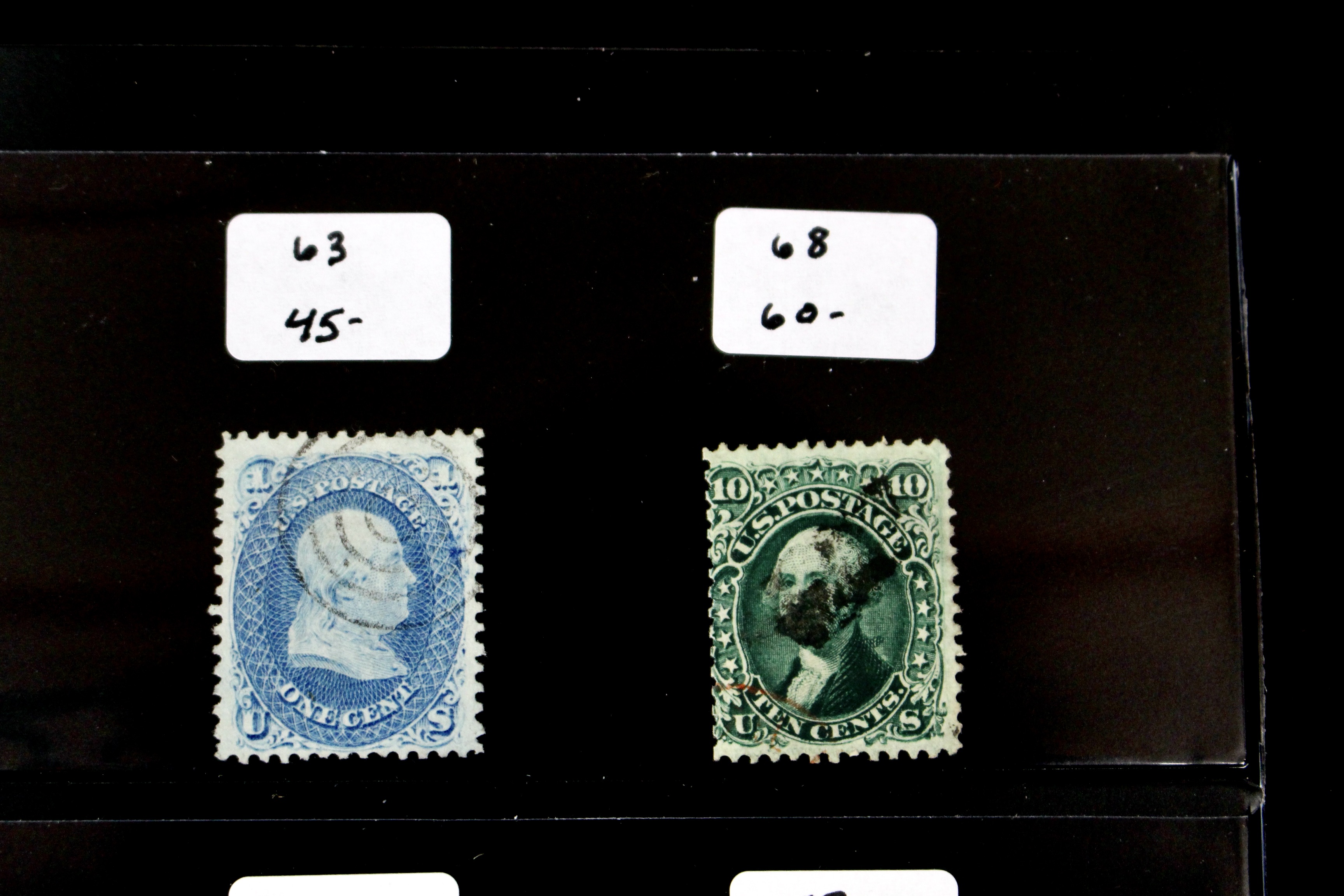 Group of Twenty Early U.S. Postage Stamps, Scott 24 to 159