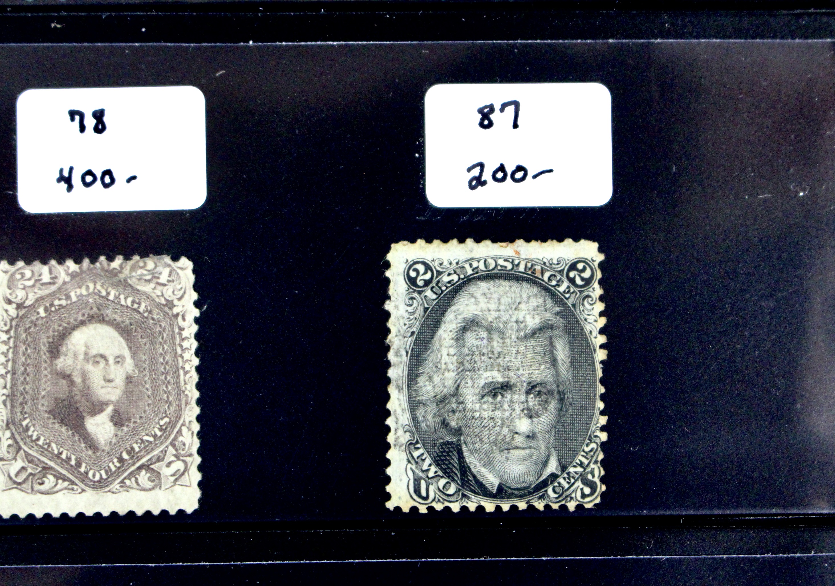 Group of Twenty Early U.S. Postage Stamps, Scott 24 to 159