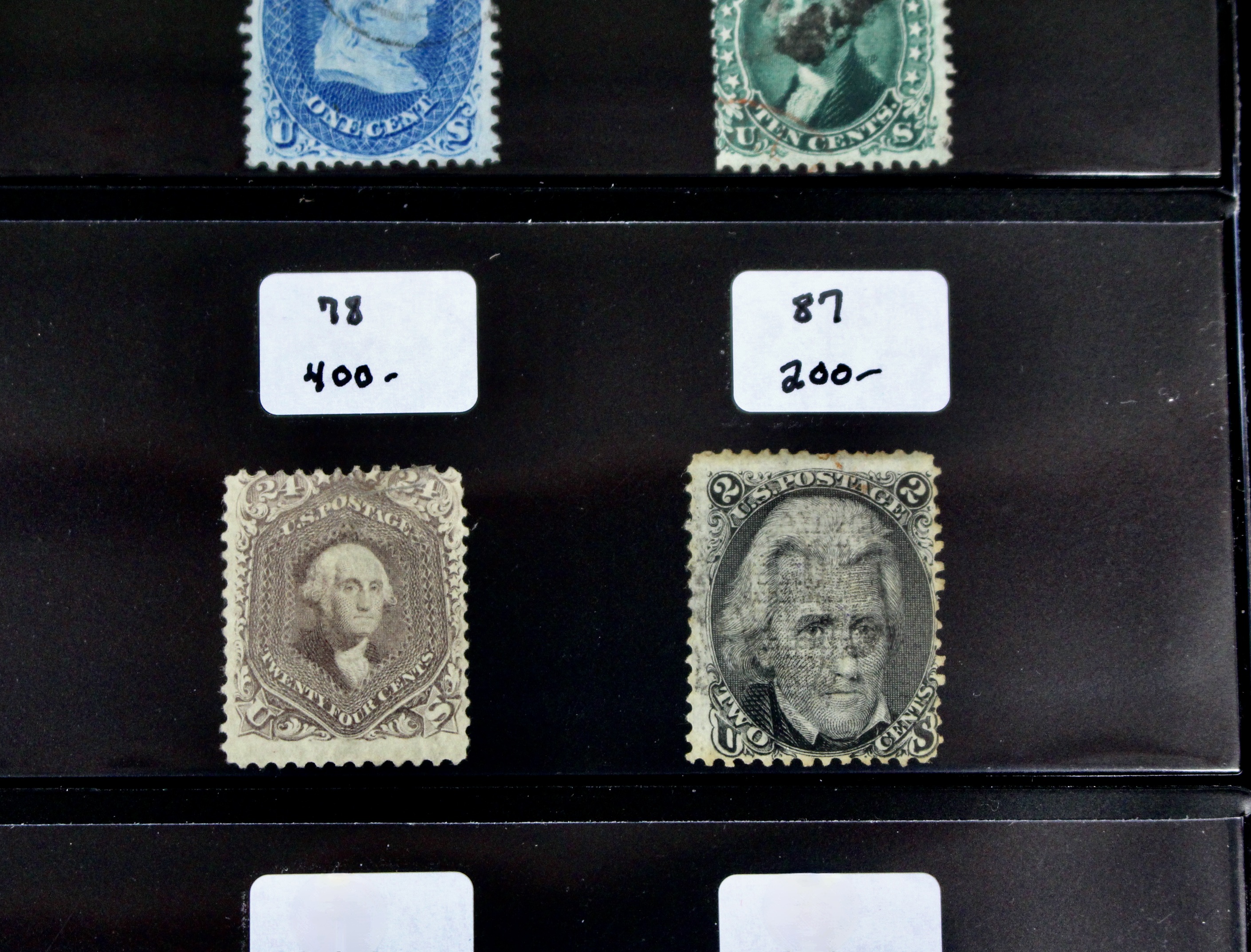Group of Twenty Early U.S. Postage Stamps, Scott 24 to 159
