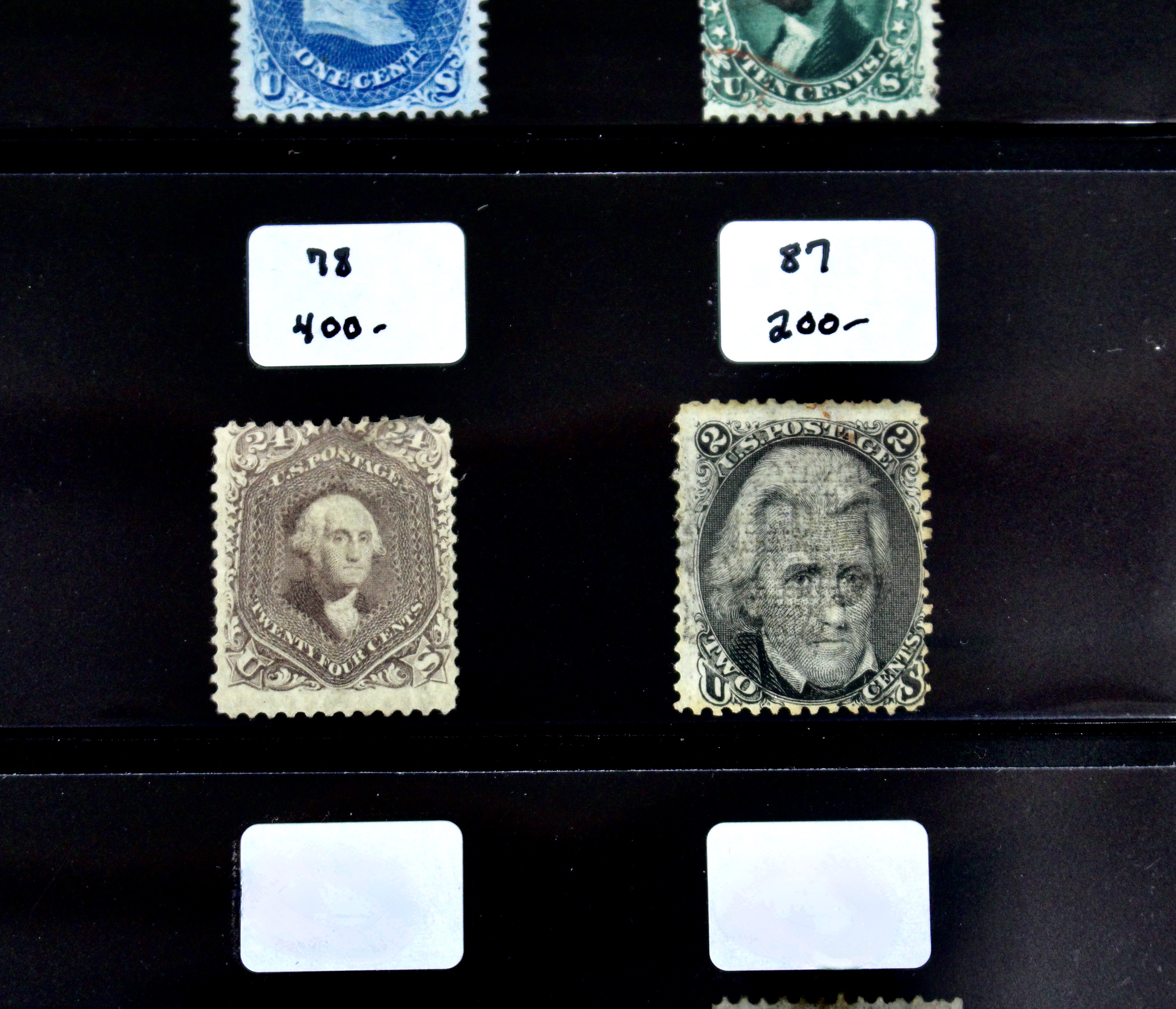 Group of Twenty Early U.S. Postage Stamps, Scott 24 to 159