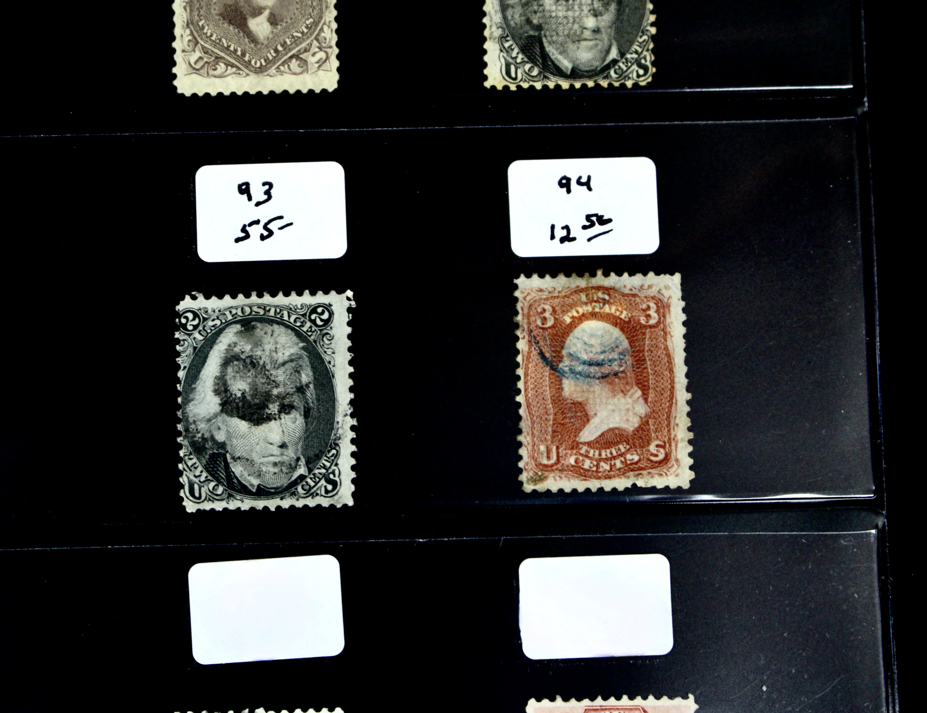 Group of Twenty Early U.S. Postage Stamps, Scott 24 to 159