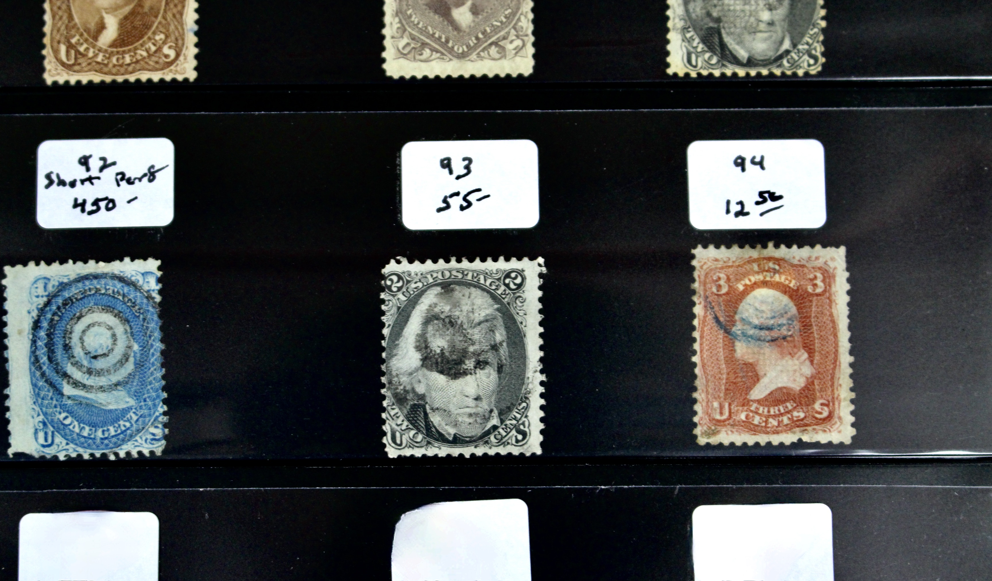 Group of Twenty Early U.S. Postage Stamps, Scott 24 to 159