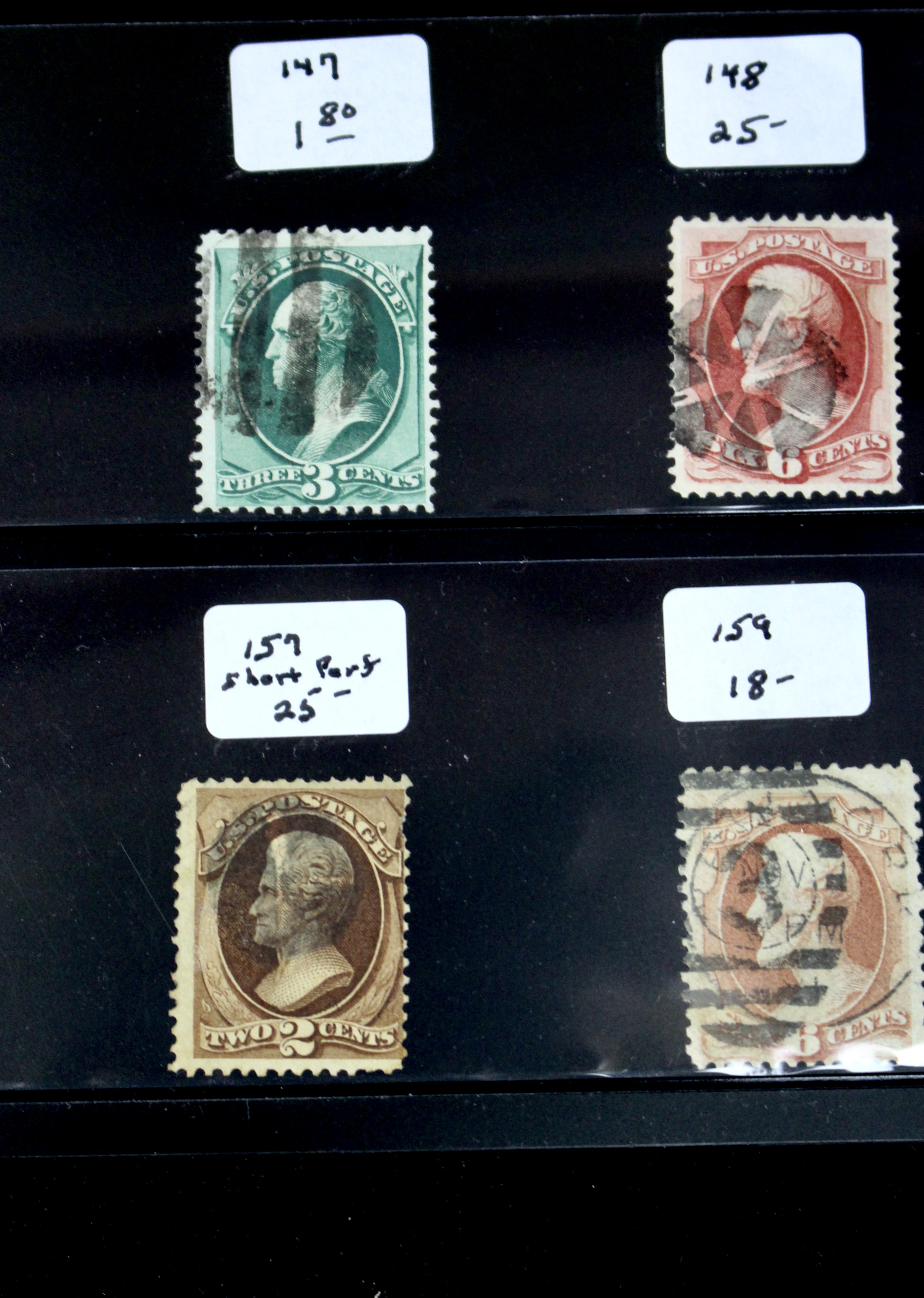 Group of Twenty Early U.S. Postage Stamps, Scott 24 to 159