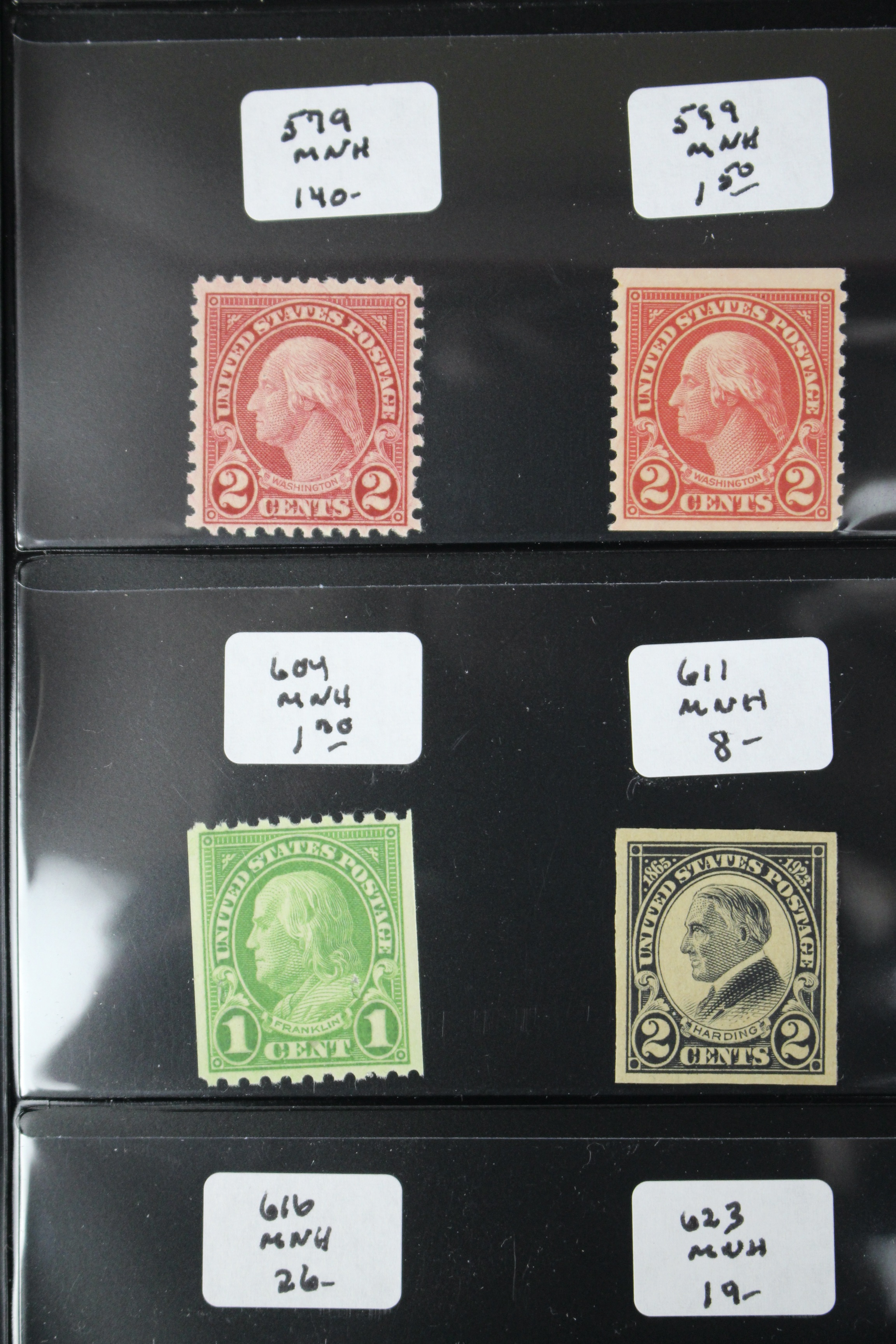 Twenty Early Mint Condition U.S. Postage Stamps, Scott 553 to 723