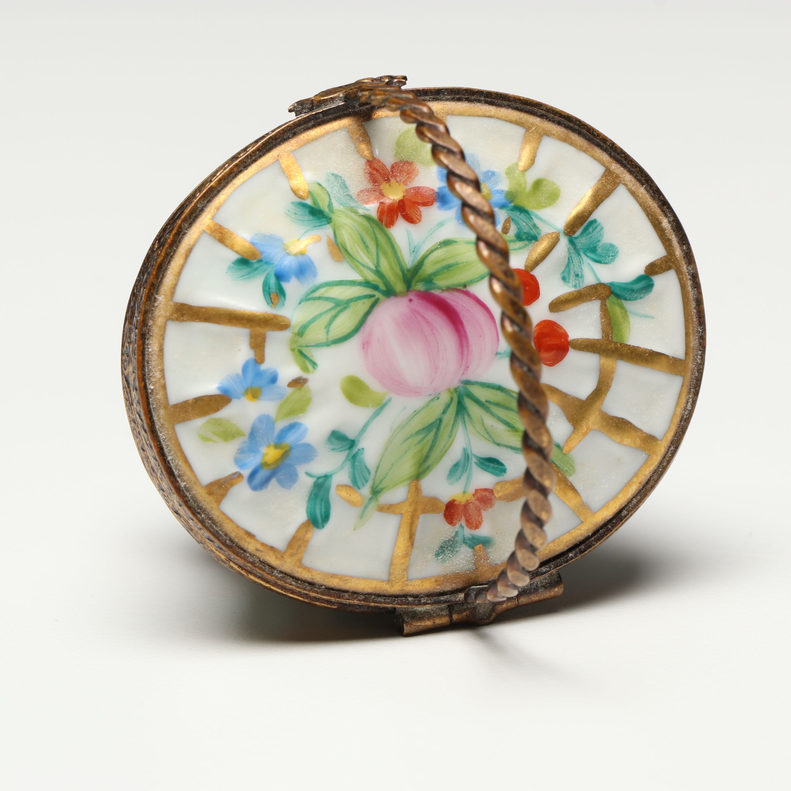 Chamart Hand-Painted Porcelain Basket Limoges Box