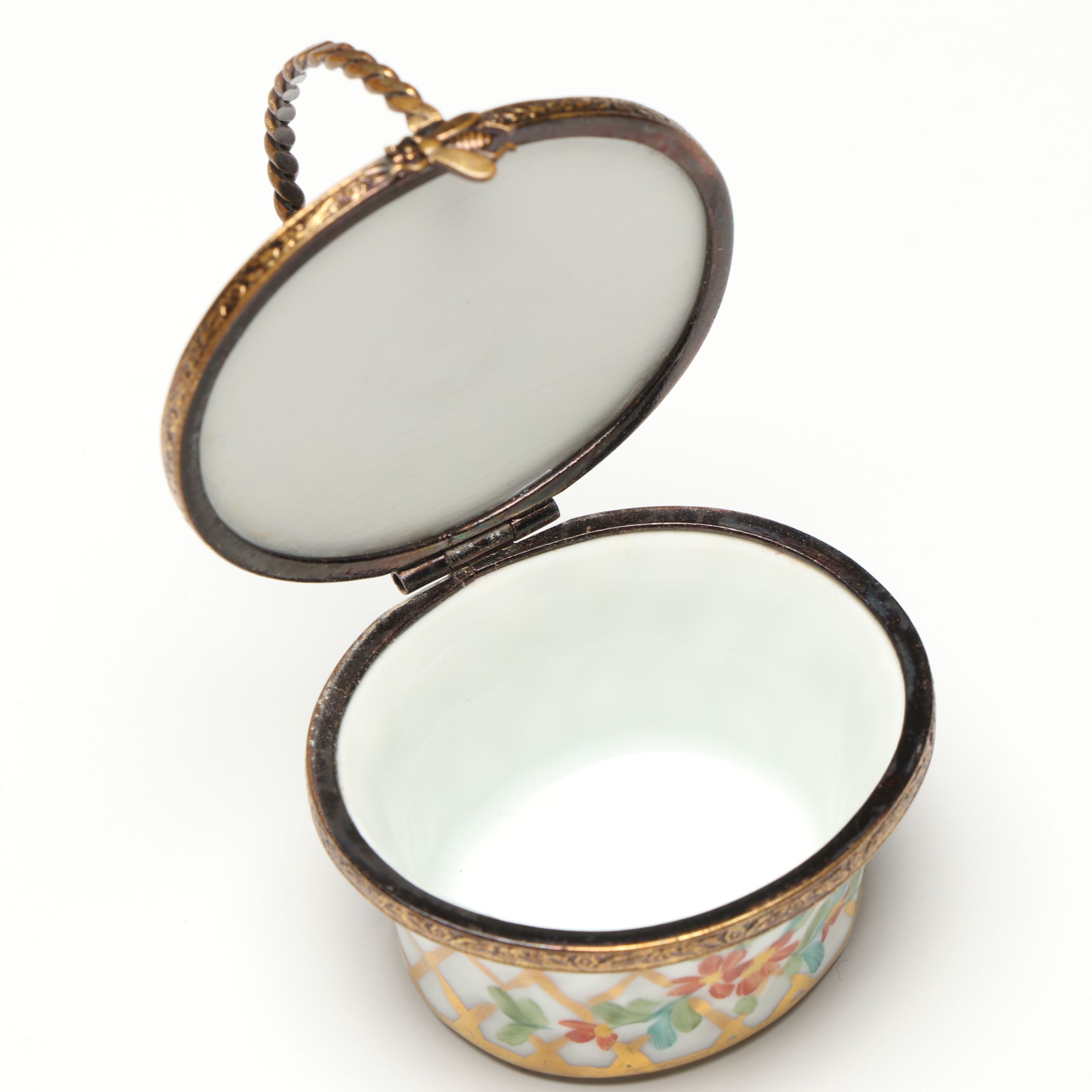 Chamart Hand-Painted Porcelain Basket Limoges Box
