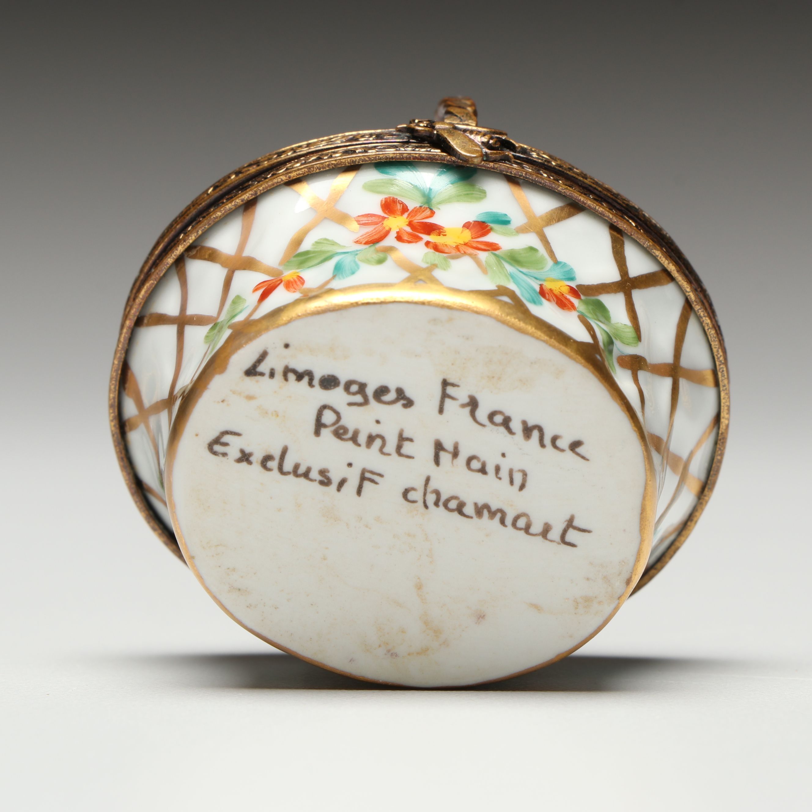 Chamart Hand-Painted Porcelain Basket Limoges Box