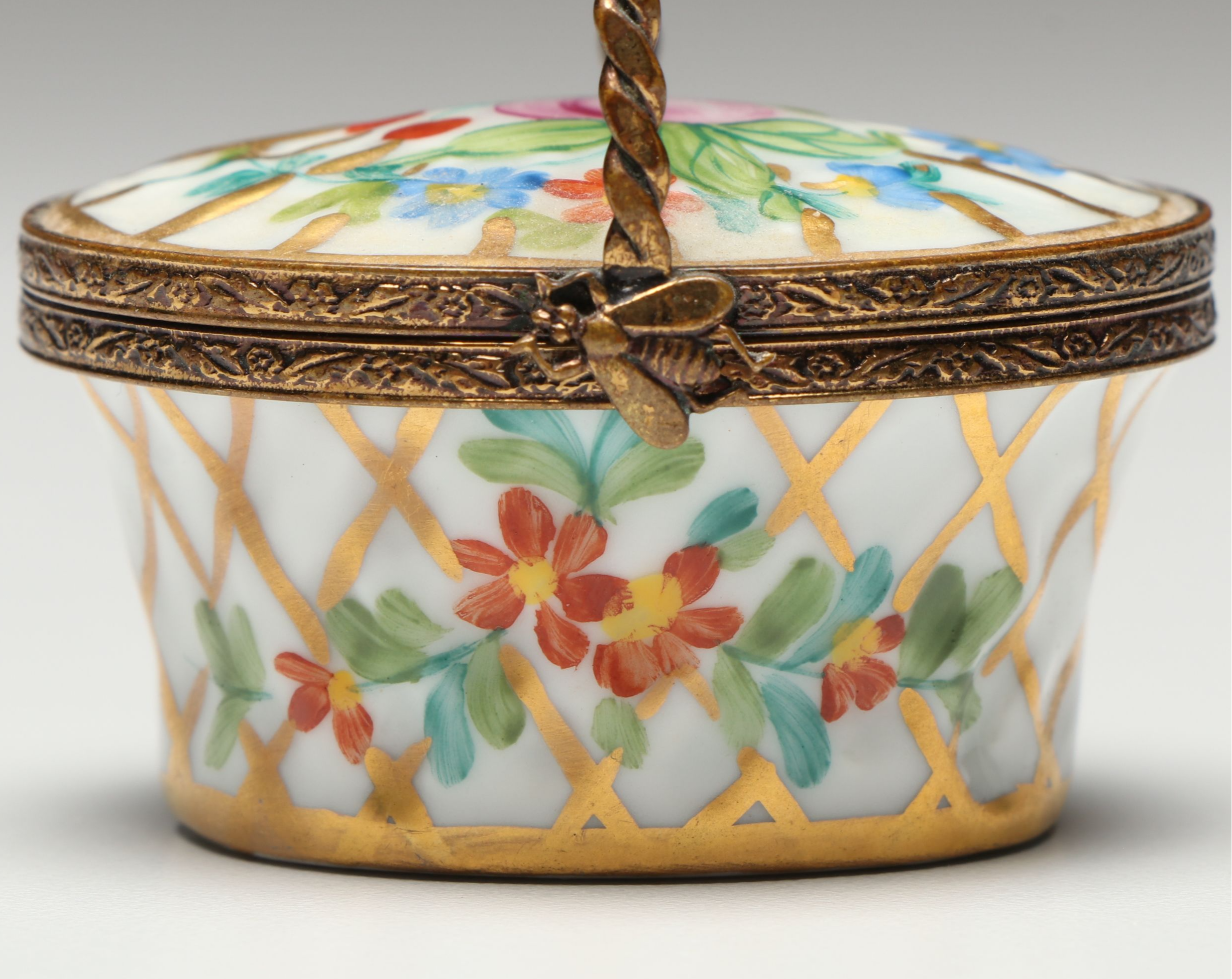 Chamart Hand-Painted Porcelain Basket Limoges Box