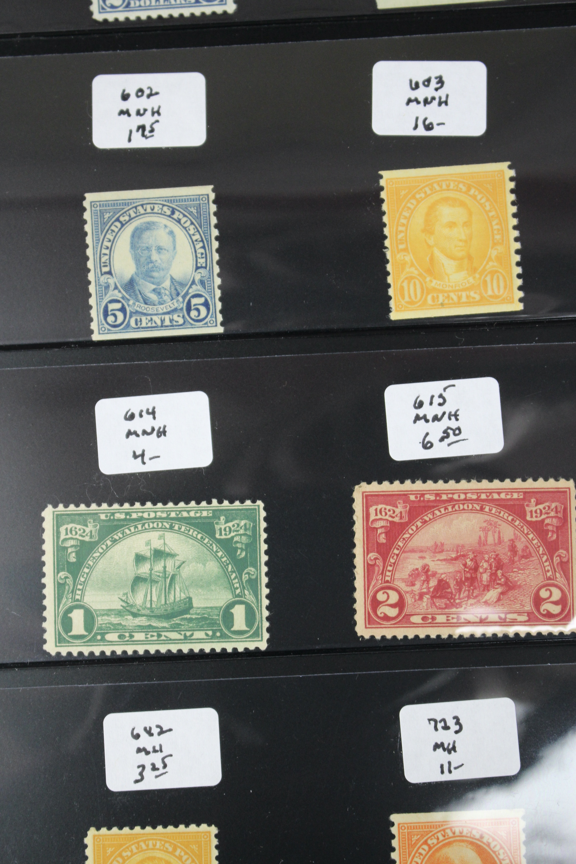 Twenty Early Mint Condition U.S. Postage Stamps, Scott 553 to 723