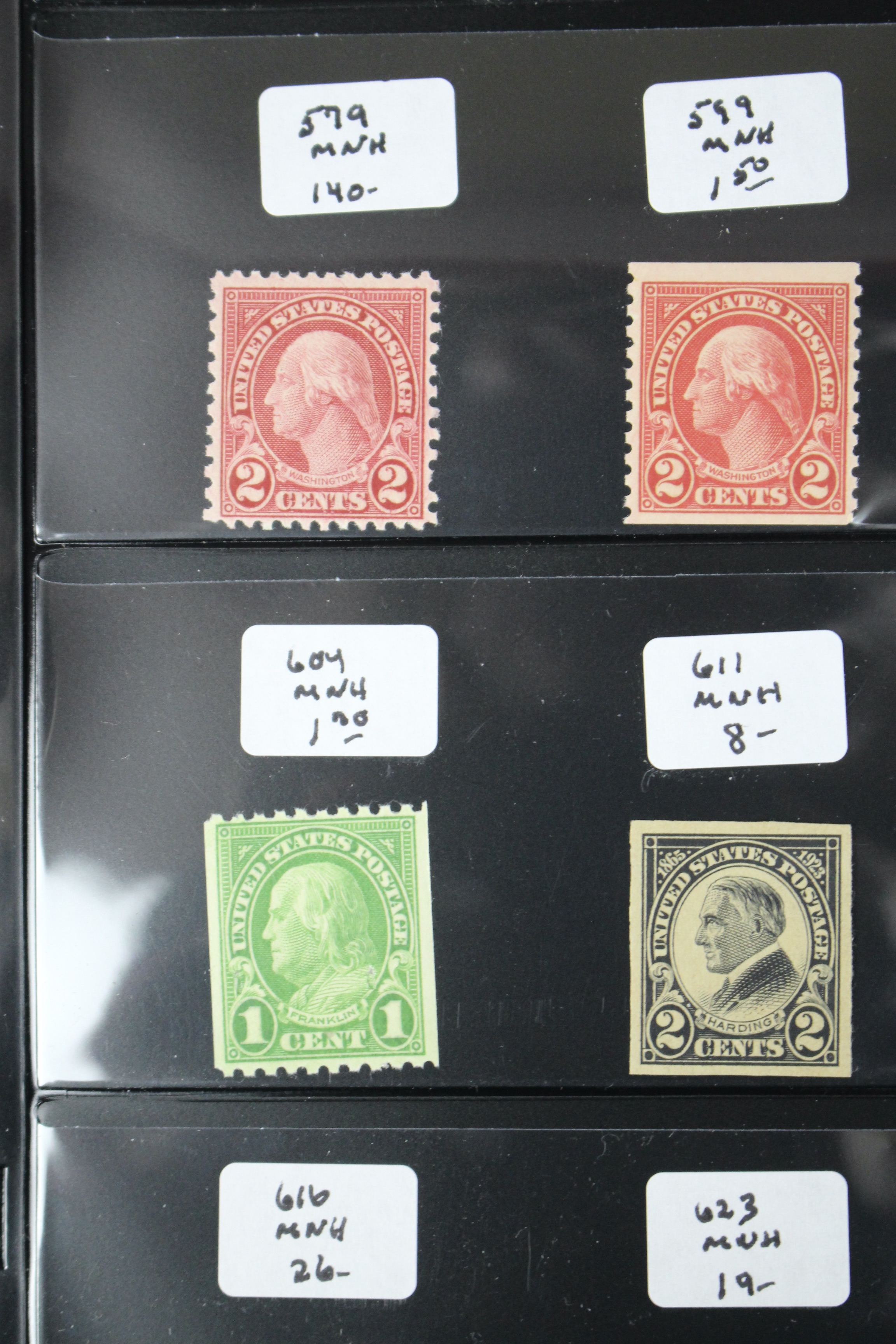 Twenty Early Mint Condition U.S. Postage Stamps, Scott 553 to 723