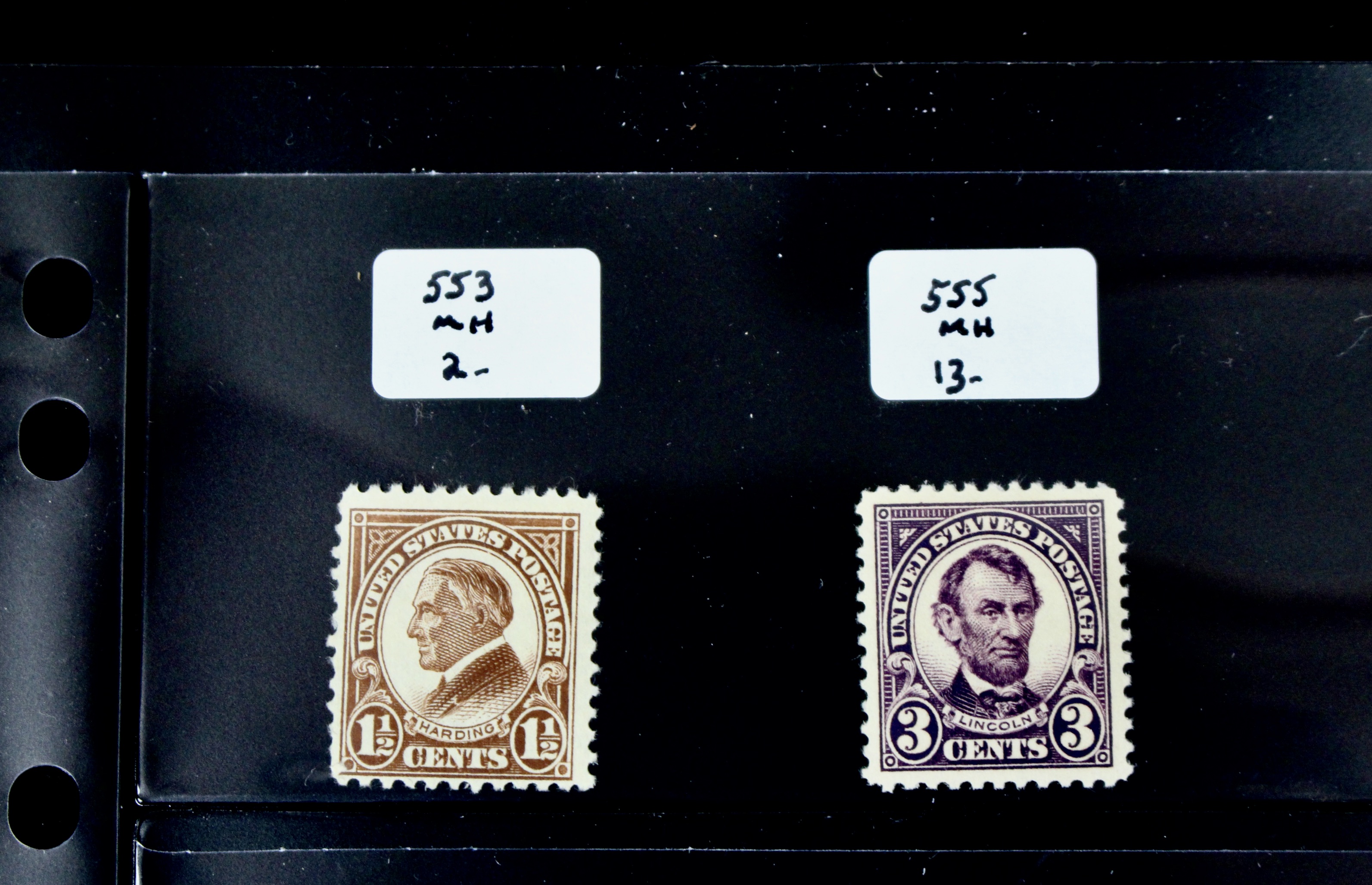 Twenty Early Mint Condition U.S. Postage Stamps, Scott 553 to 723