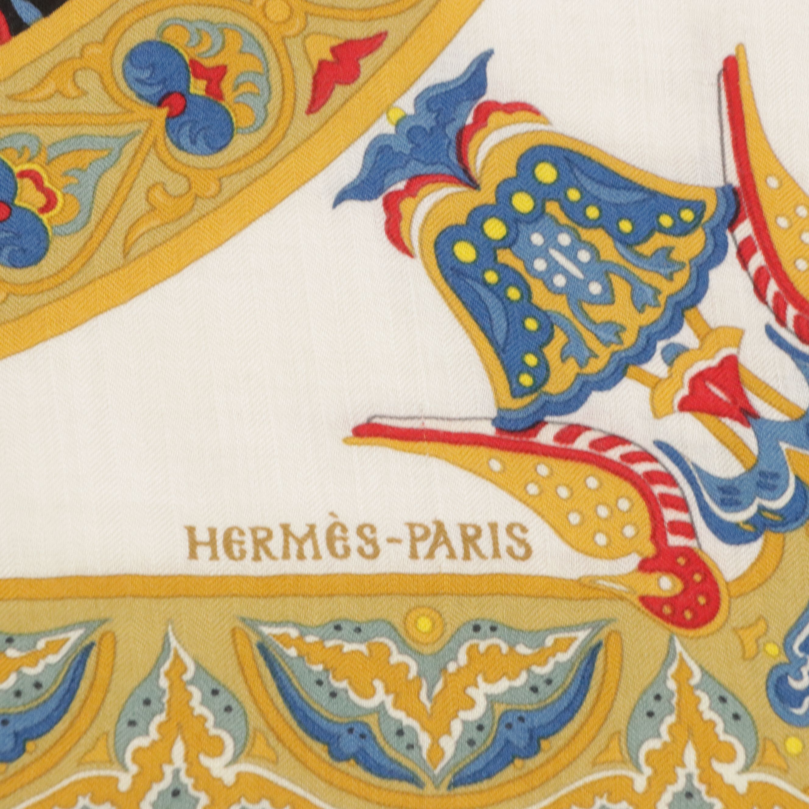 Hermès "Ciels Byzantins" Scarf 140 in Cashmere/Silk Blend with Box