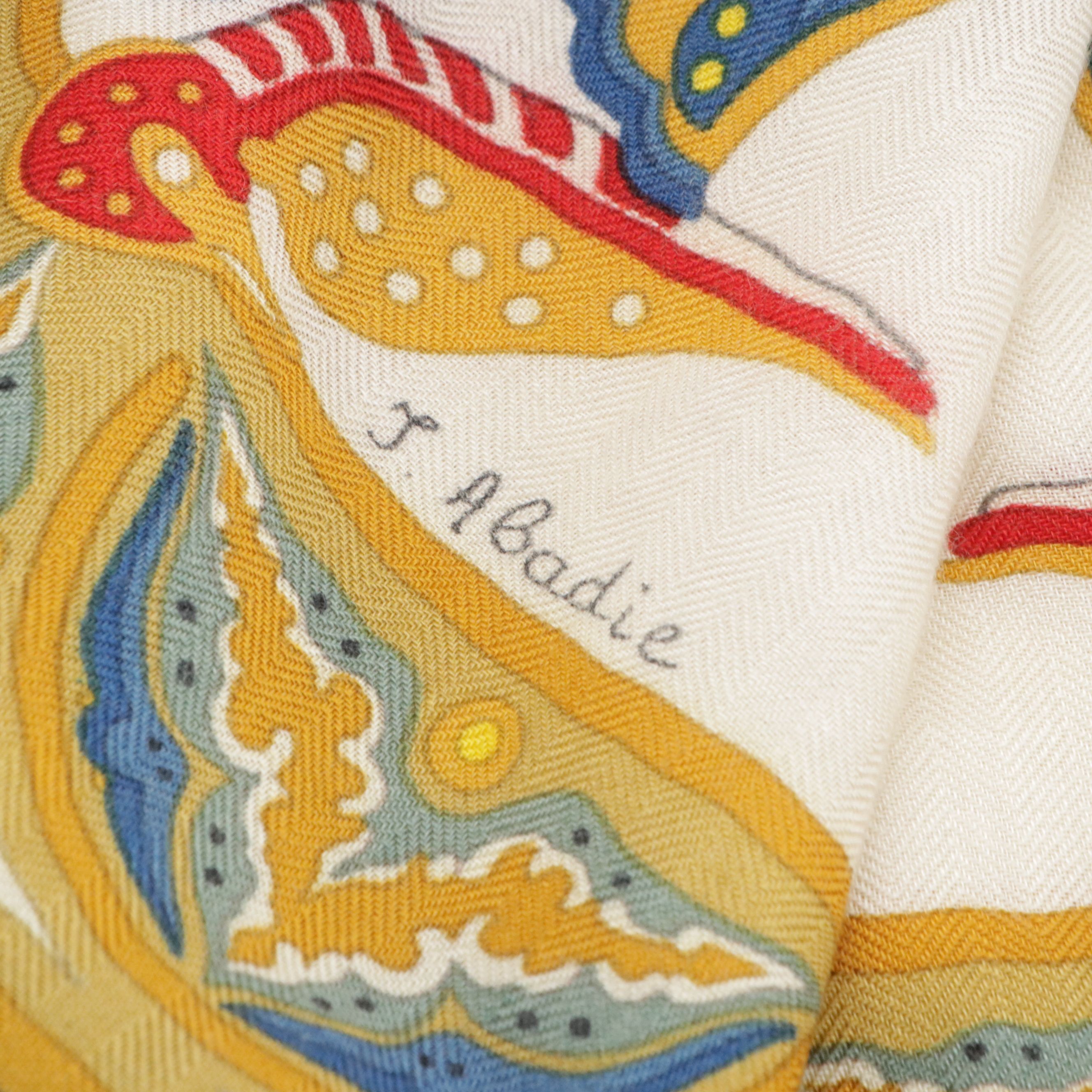 Hermès "Ciels Byzantins" Scarf 140 in Cashmere/Silk Blend with Box