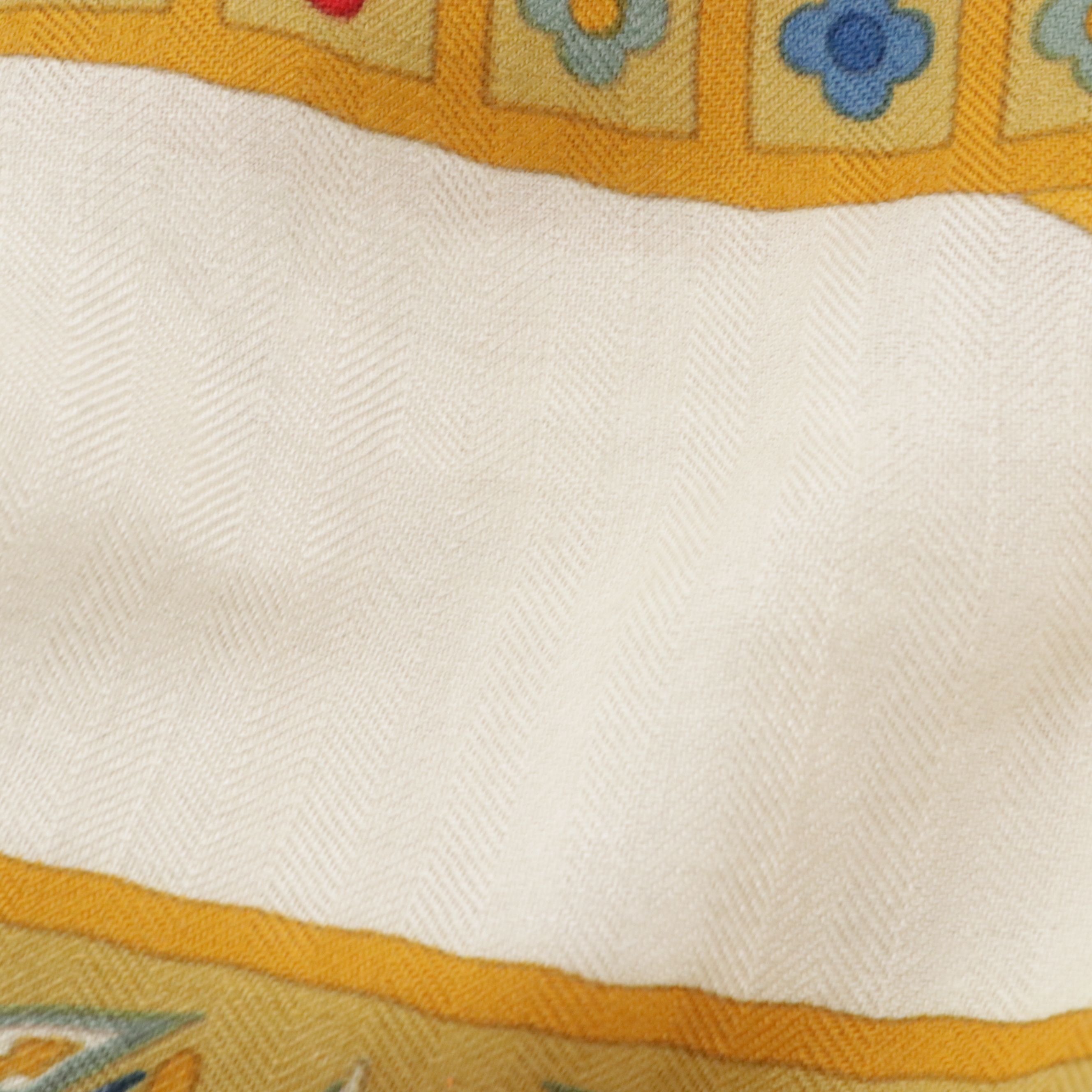 Hermès "Ciels Byzantins" Scarf 140 in Cashmere/Silk Blend with Box