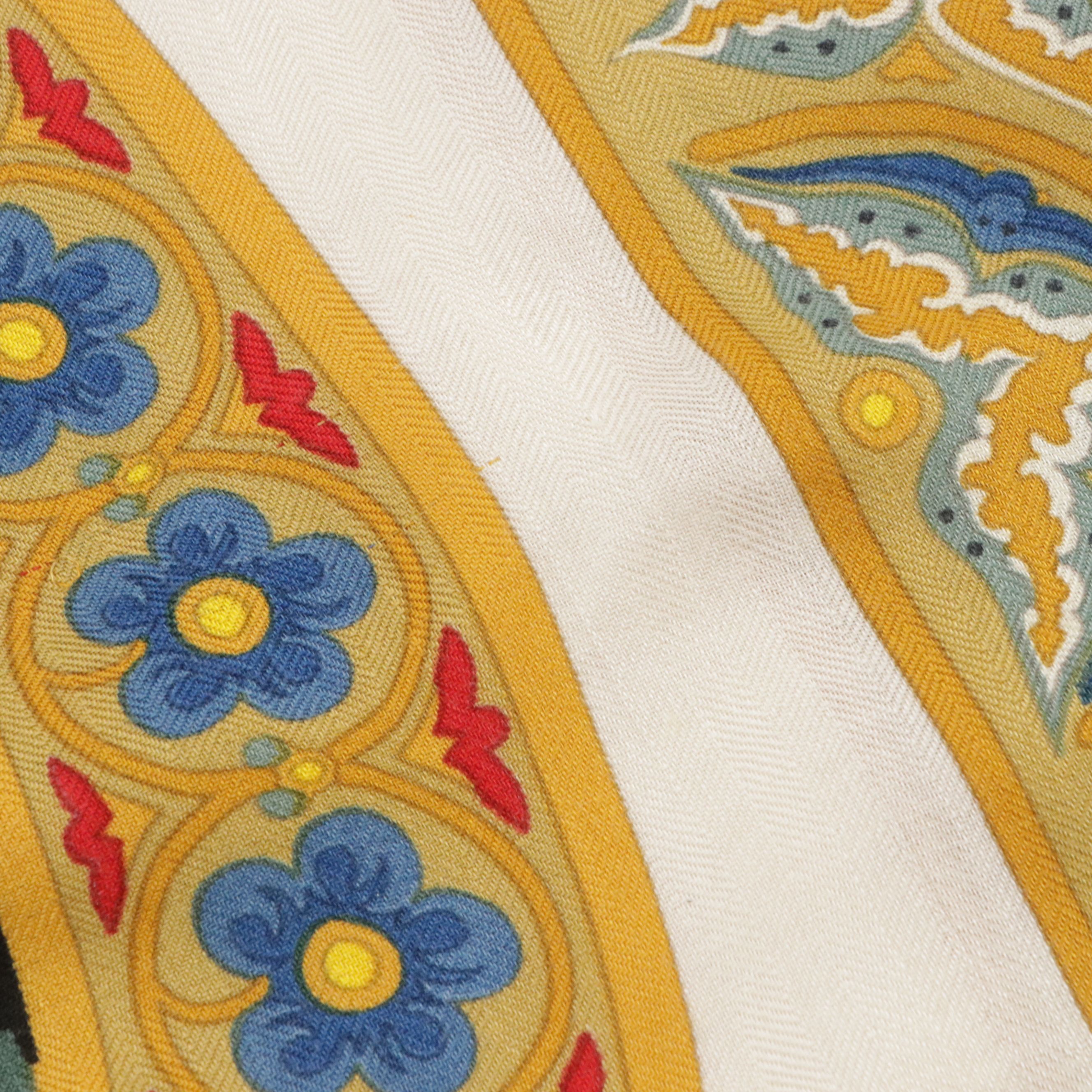 Hermès "Ciels Byzantins" Scarf 140 in Cashmere/Silk Blend with Box