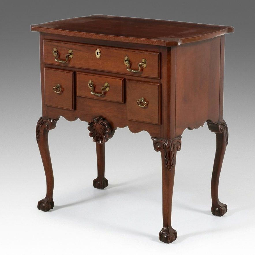 Link-Taylor Chippendale Style Mahogany Lowboy, Late 20th Century