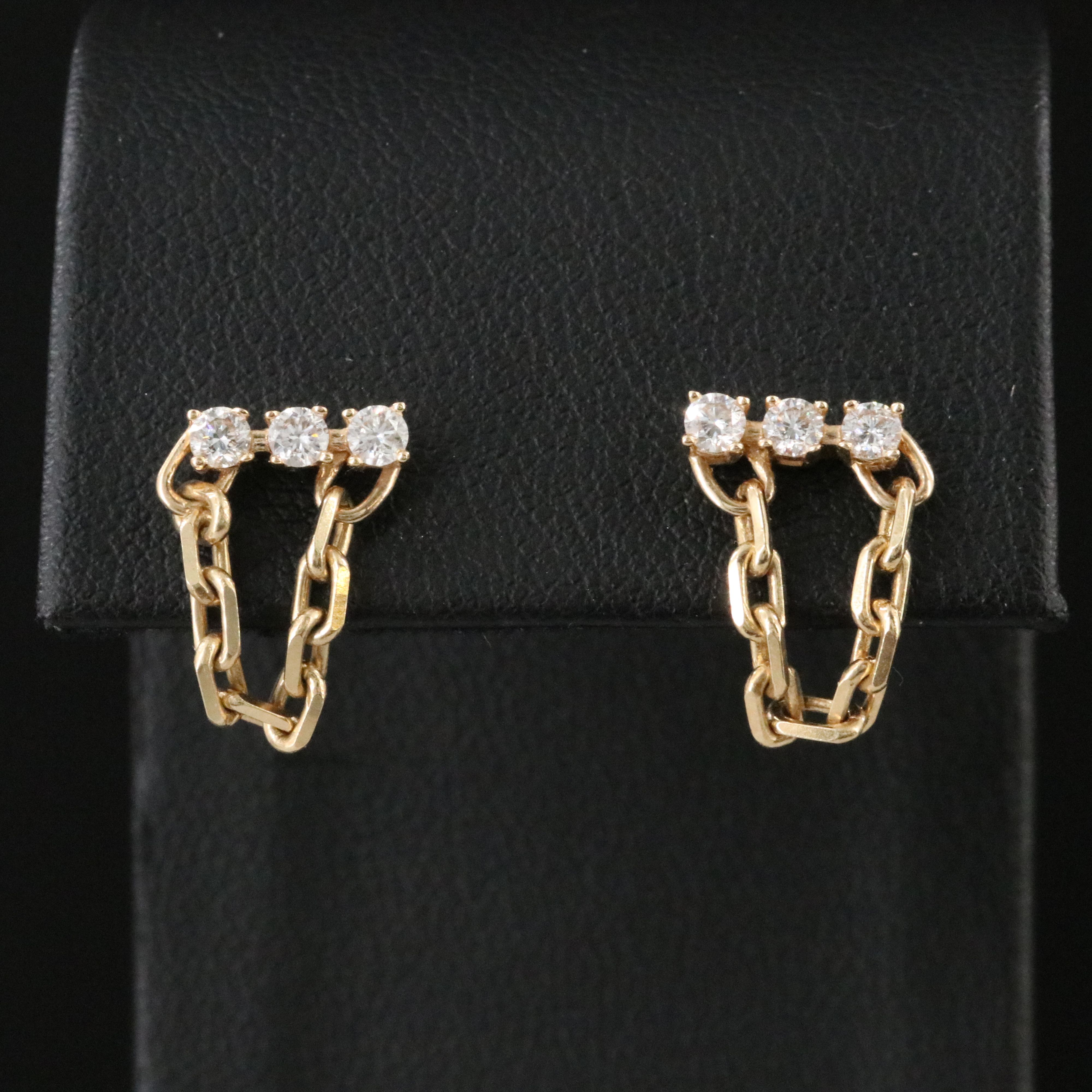 14K 0.37 CTW Diamond Chain Stud Earrings