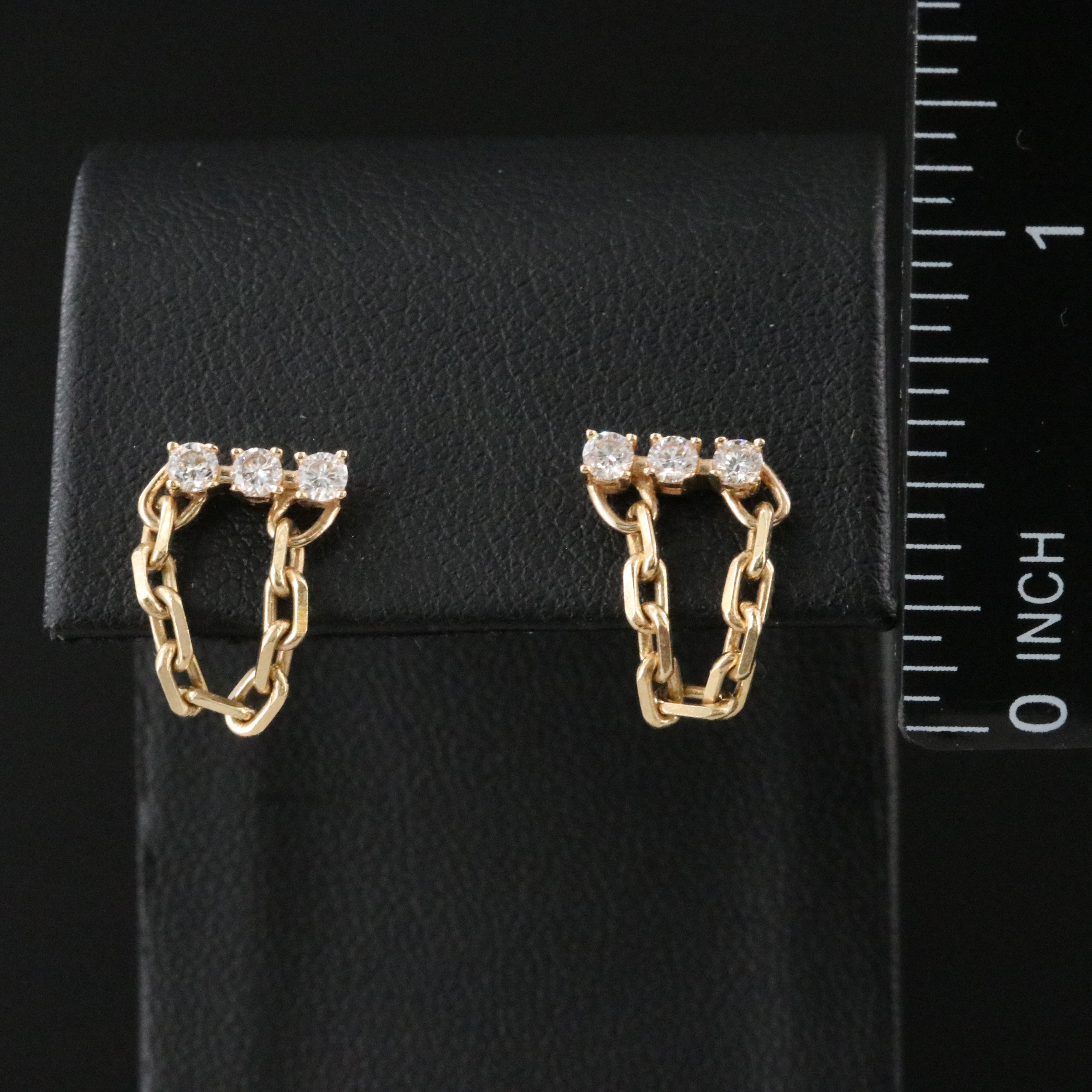 14K 0.37 CTW Diamond Chain Stud Earrings