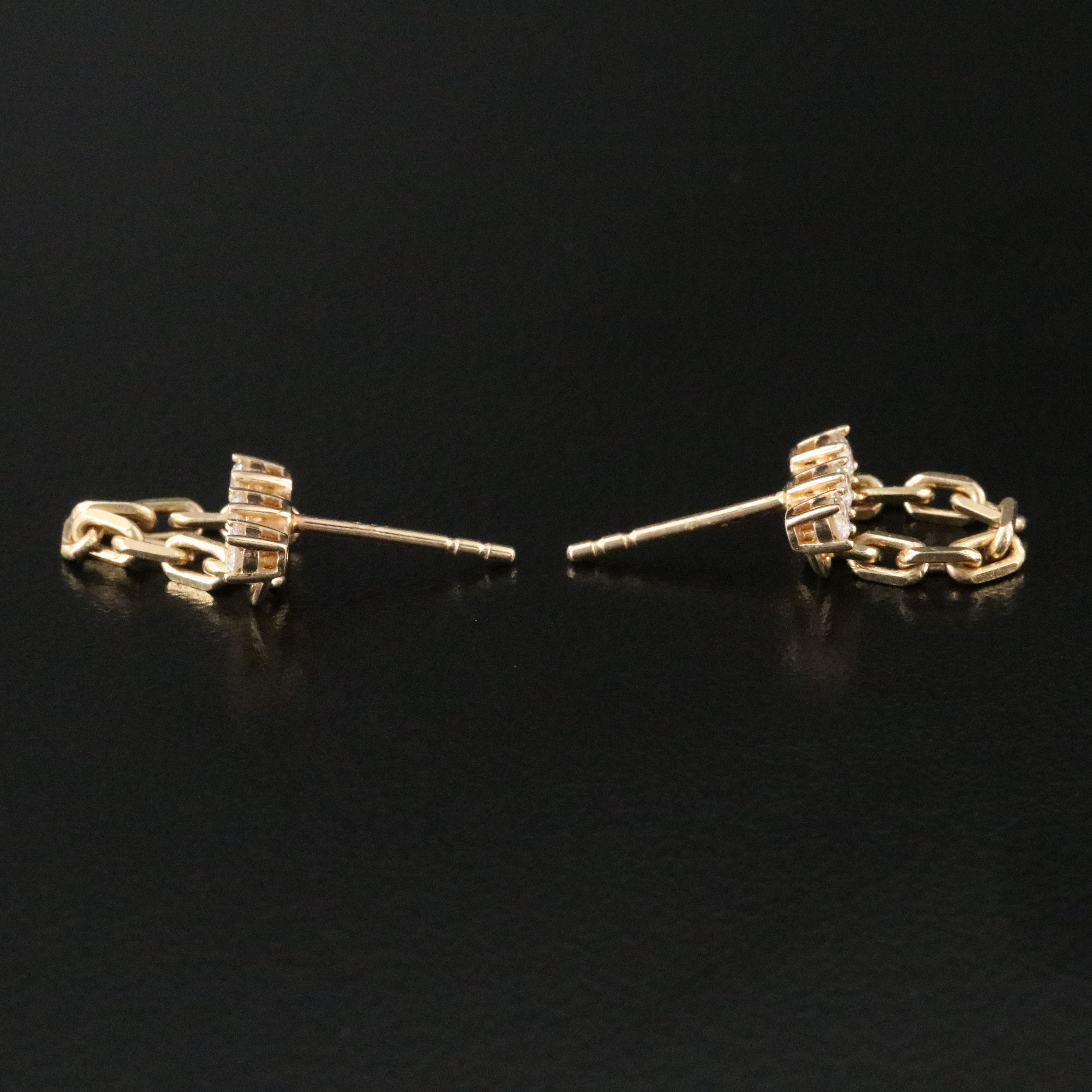 14K 0.37 CTW Diamond Chain Stud Earrings