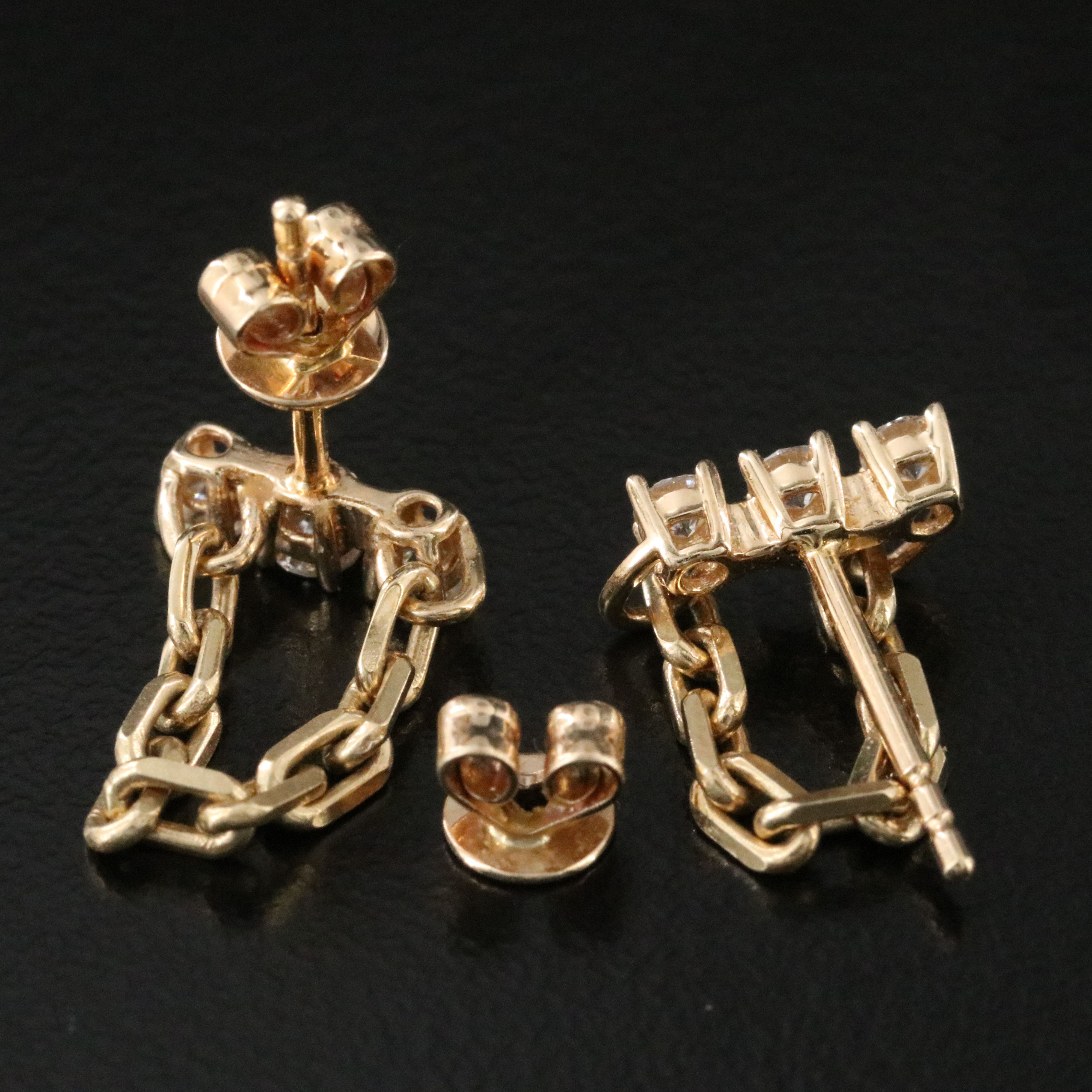 14K 0.37 CTW Diamond Chain Stud Earrings