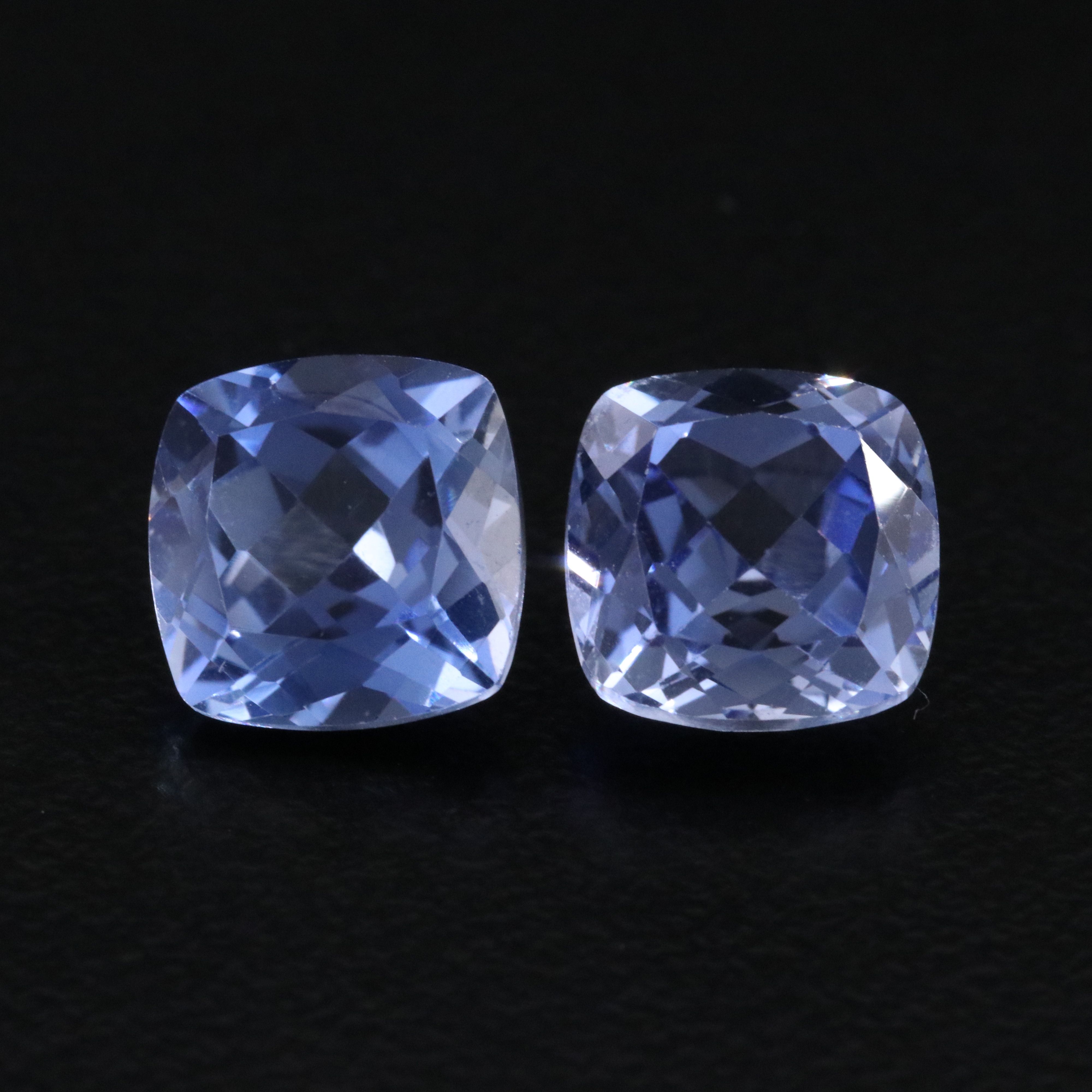 Loose 6.41 CTW Lab Grown Sapphire Pair