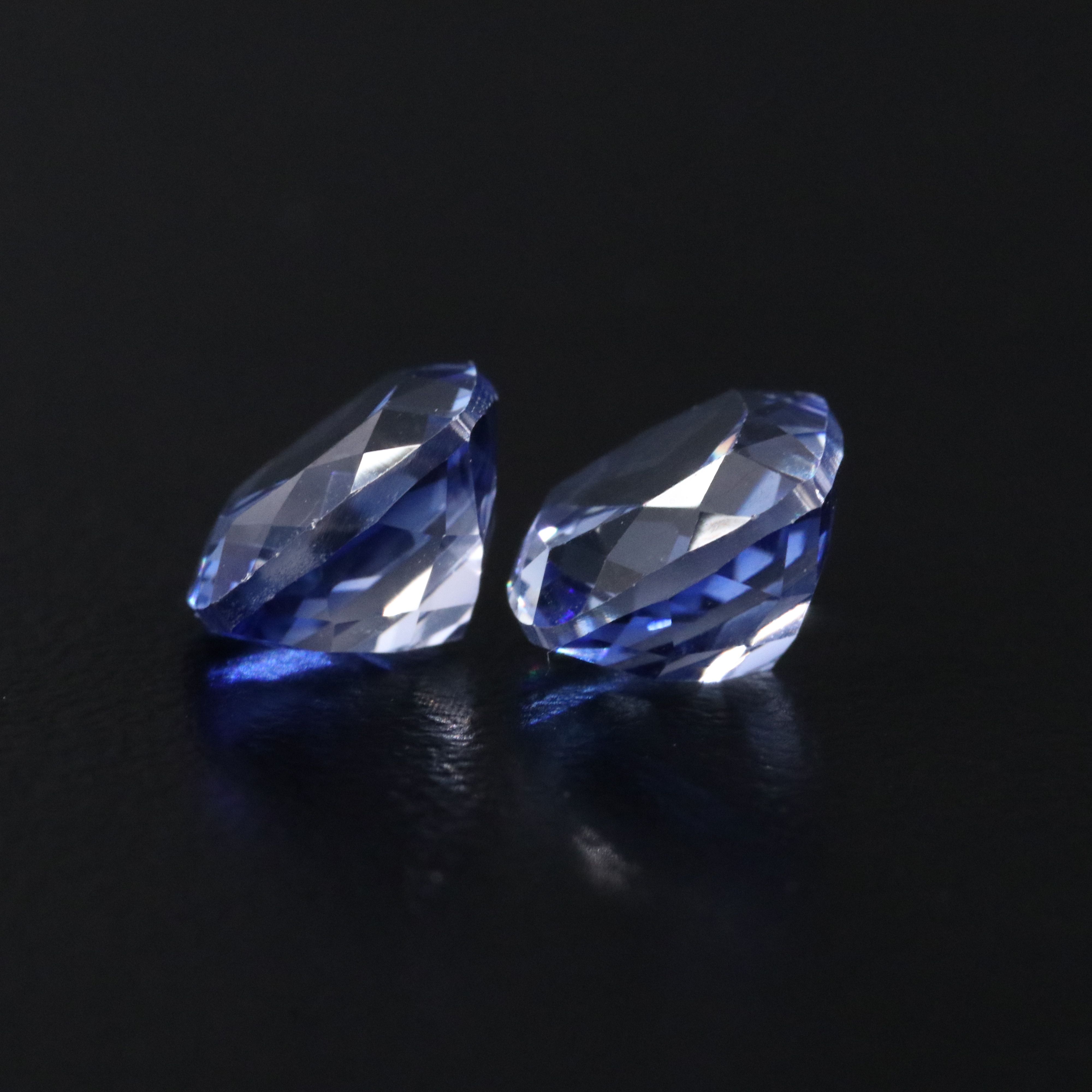 Loose 6.41 CTW Lab Grown Sapphire Pair