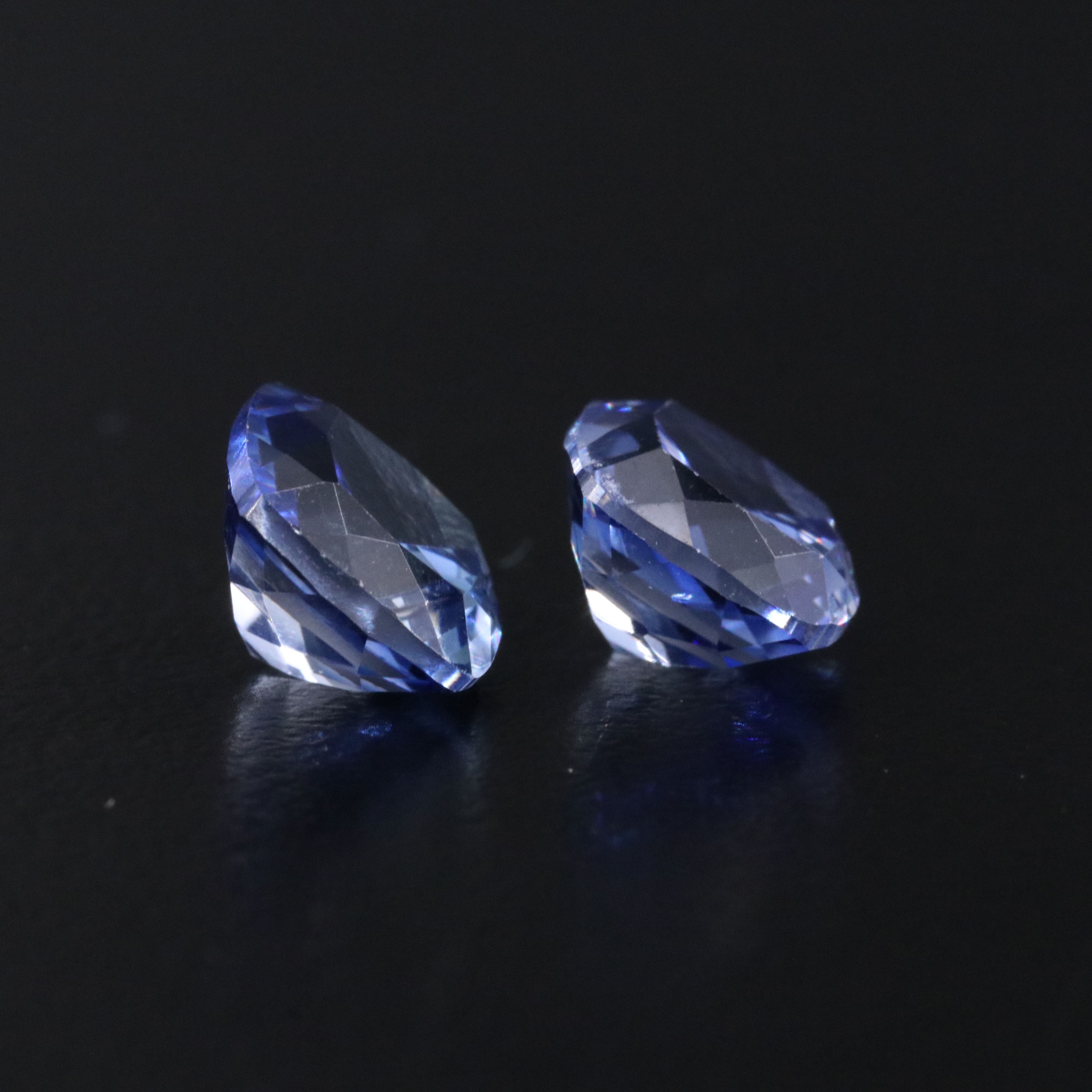 Loose 6.41 CTW Lab Grown Sapphire Pair