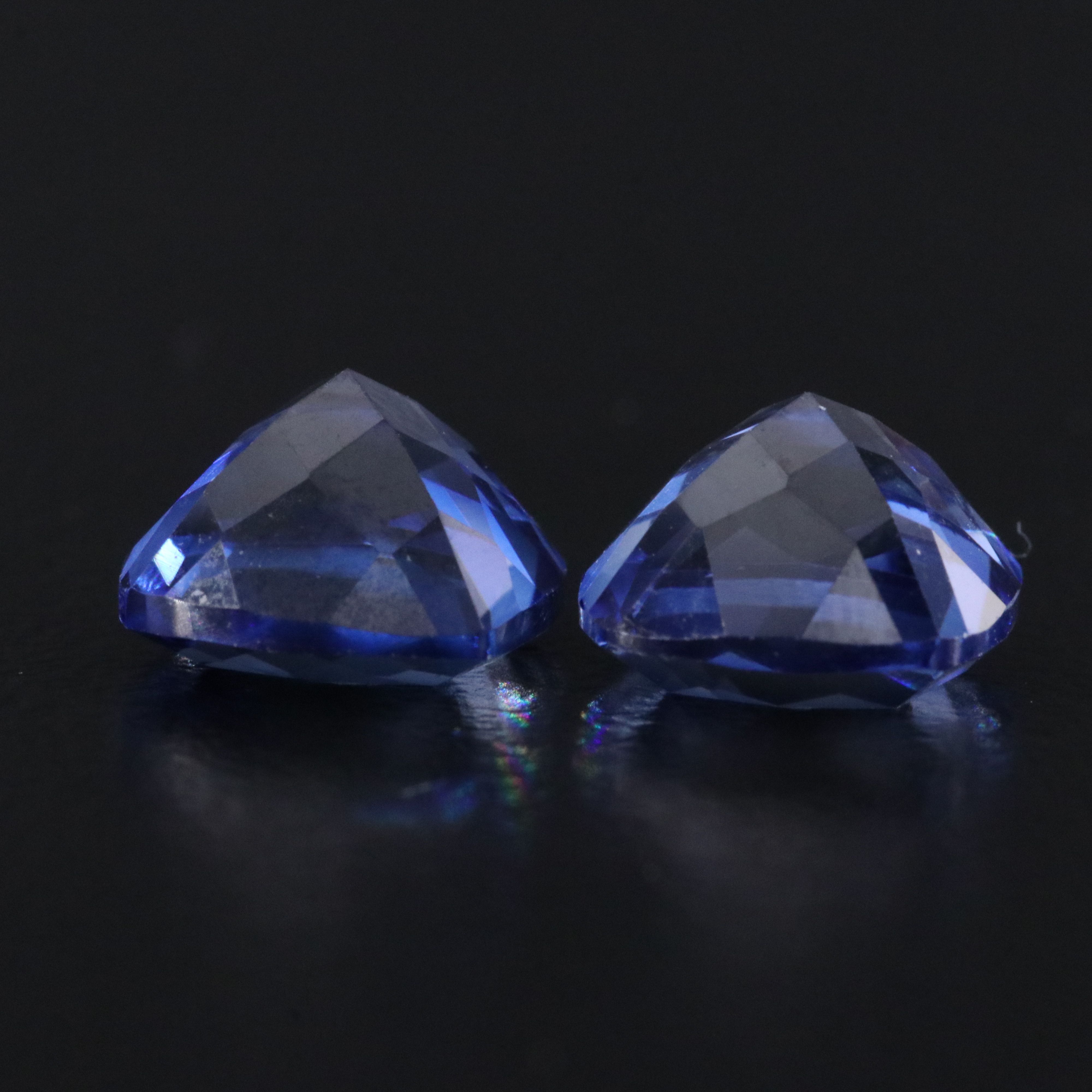 Loose 6.41 CTW Lab Grown Sapphire Pair
